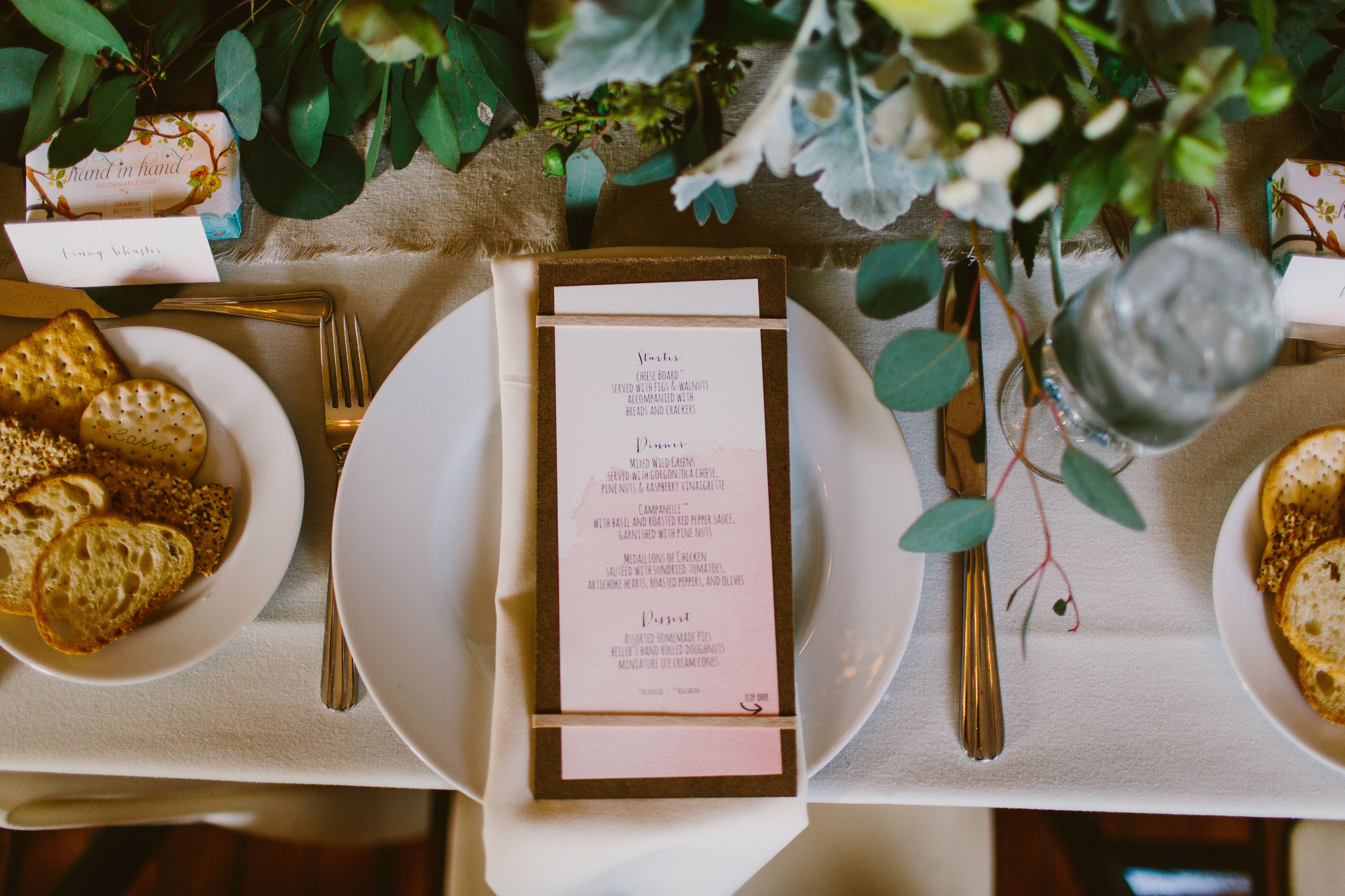  Menu  Card Placed on Table  Setting