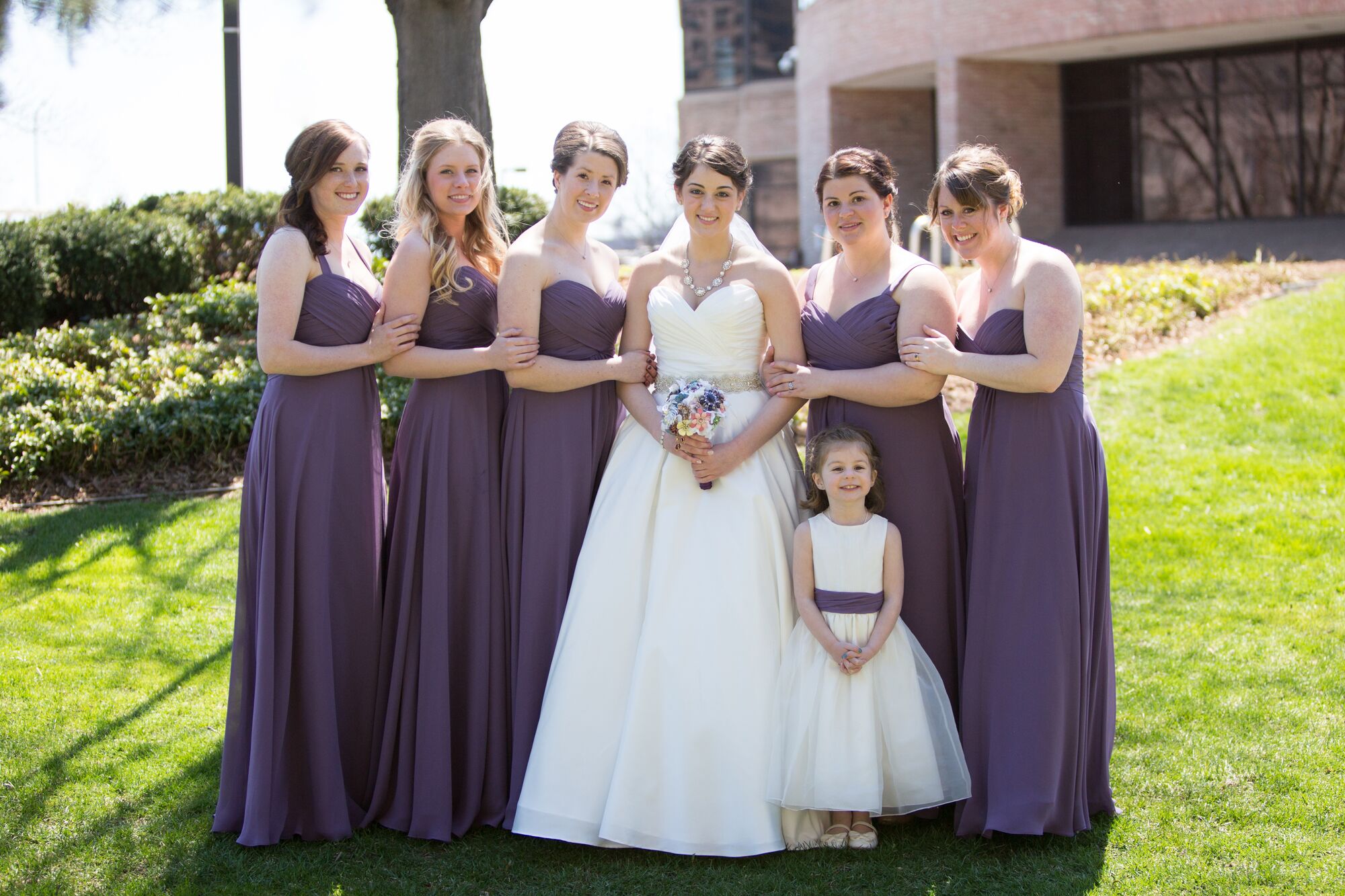 Purple Fit And Flare Bridesmaid Dresses 