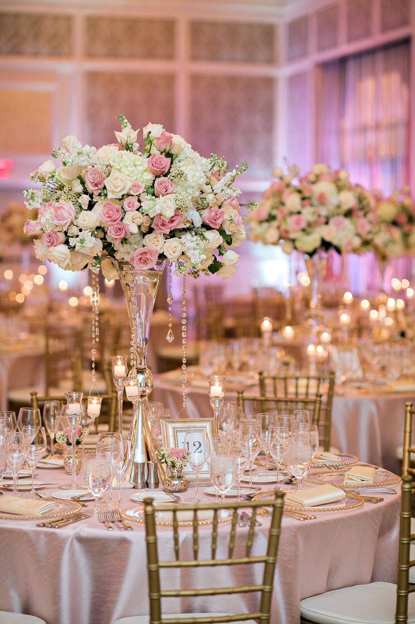 Blush + Ivory + Pink Rose Petals for Wedding Centerpieces 