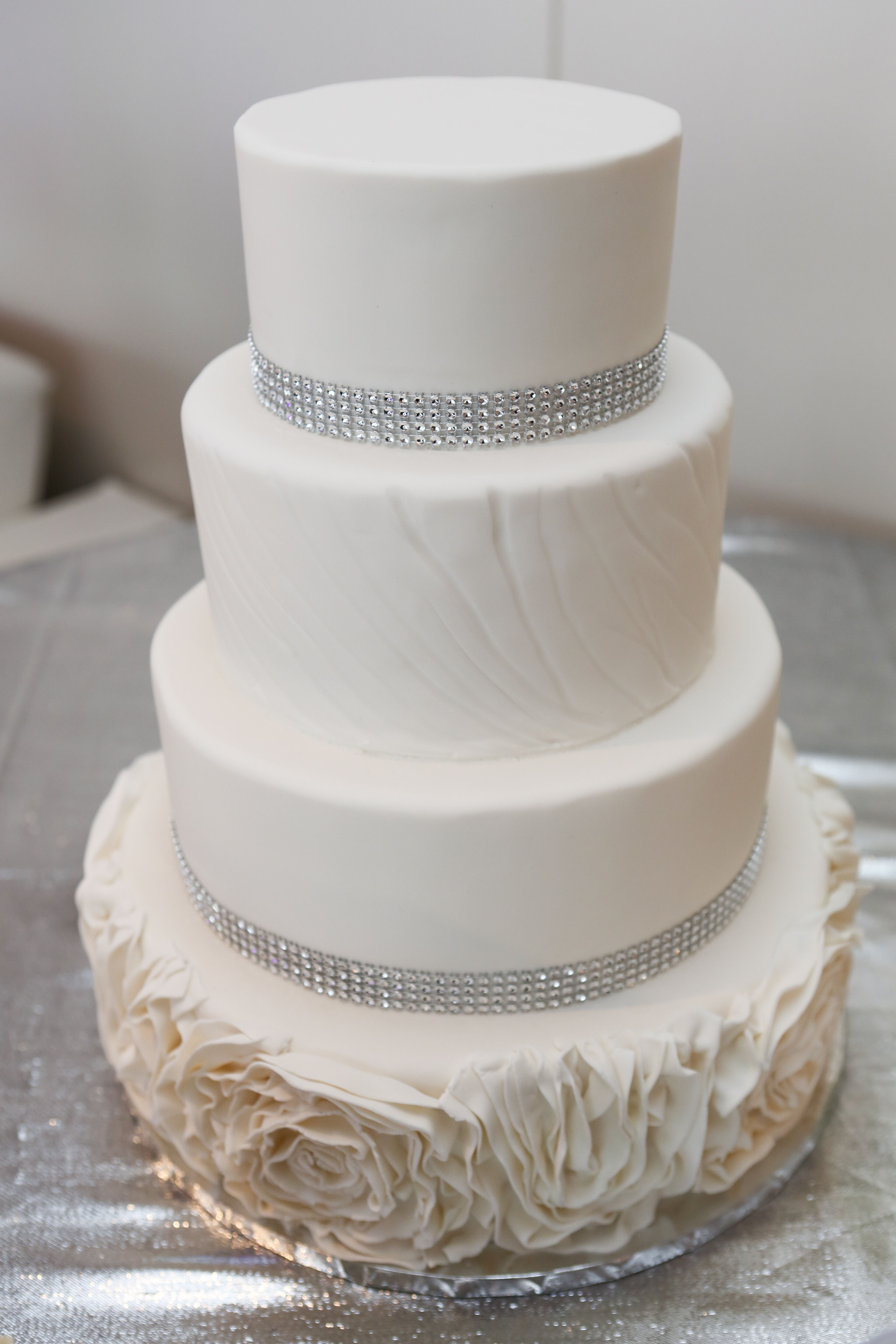 Wood Grain And Rhinestone Cake