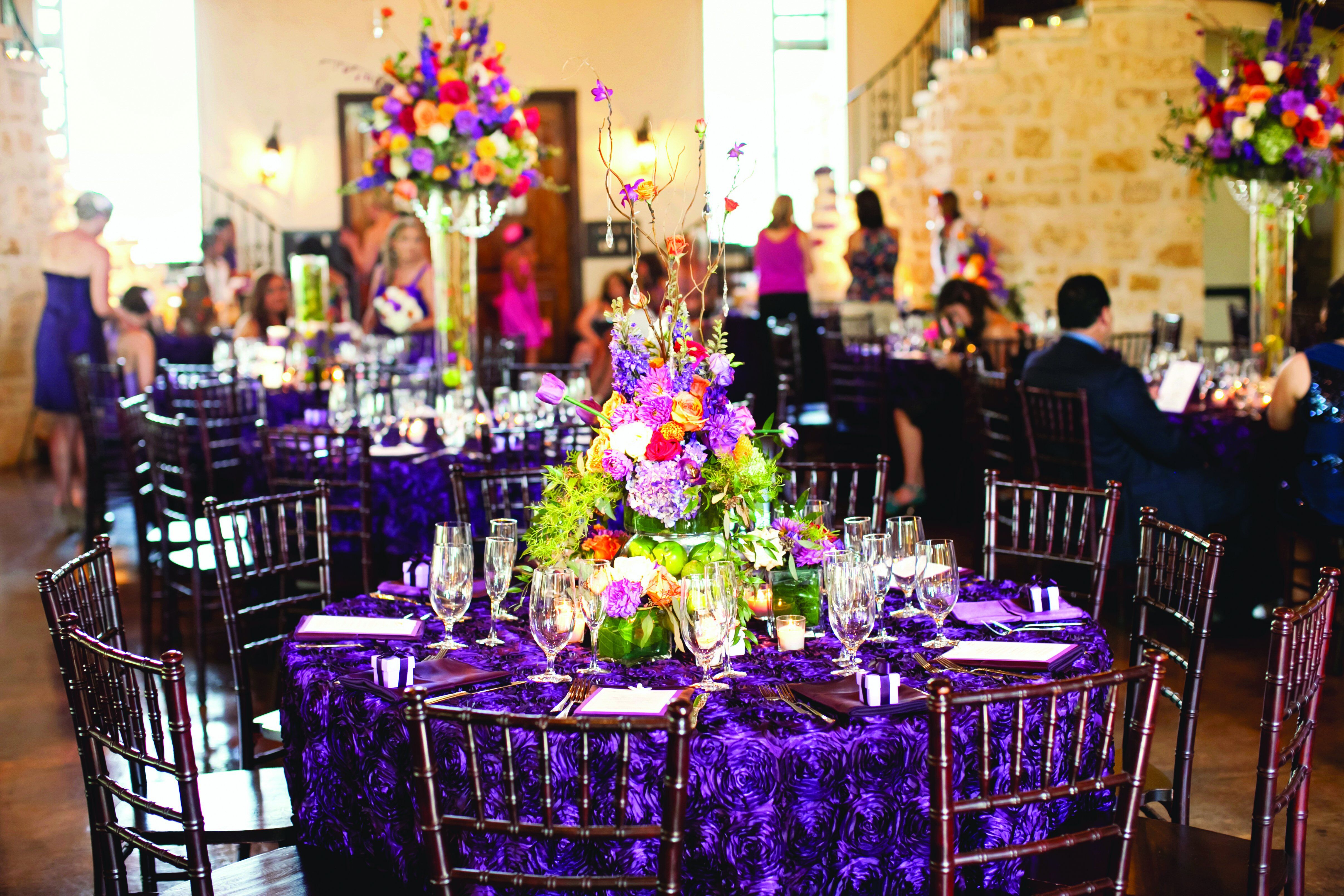 Elegant Purple Reception Decor