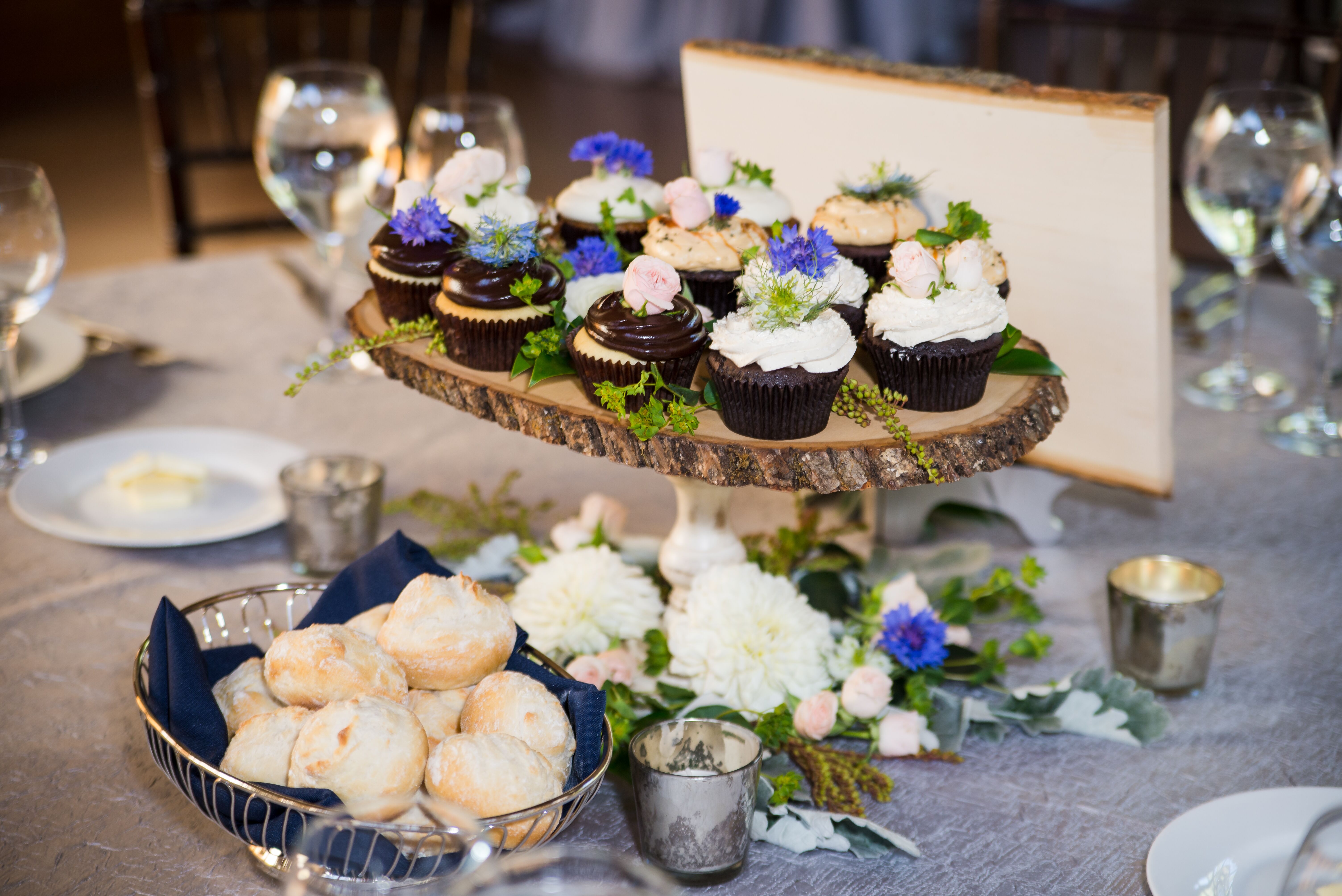 Rustic Cupcake Reception Centerpieces