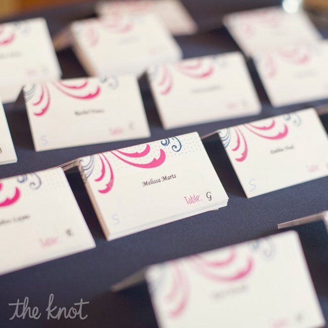 Pink and Blue Escort Cards