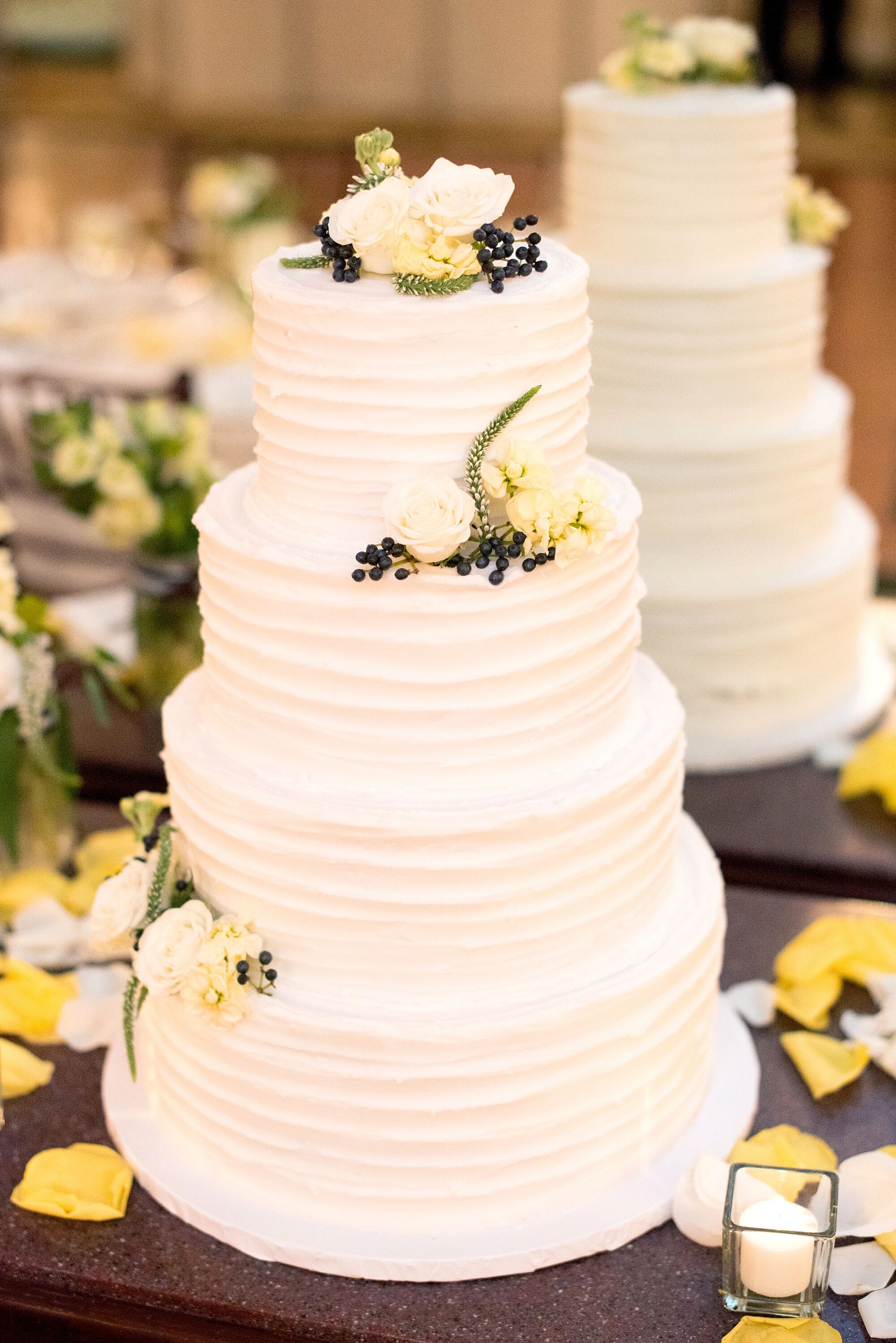 Four-Tier White Buttercream Wedding Cake