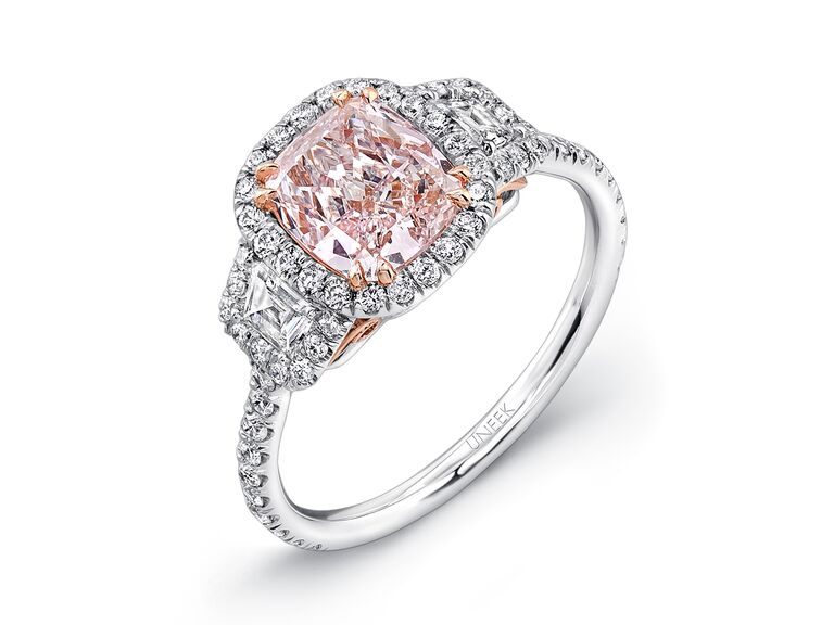 Light pink engagement rings