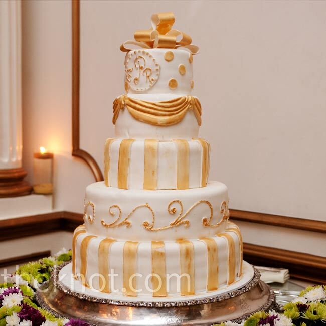 Gold Monogrammed Cake