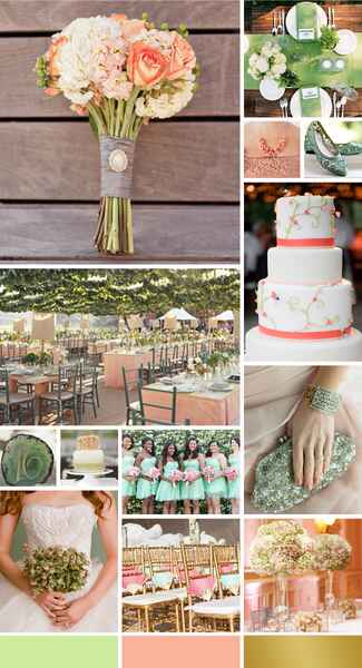Mint, Peach and Gold Wedding Ideas