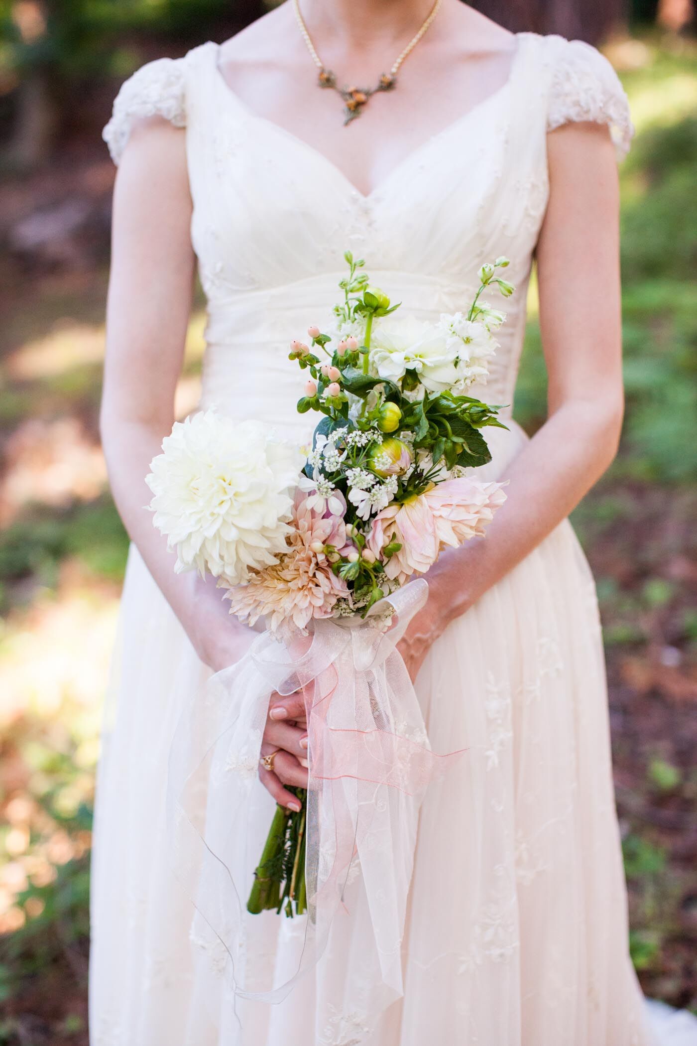 DIY Dahlia and Wildflower Bridal Bouquet