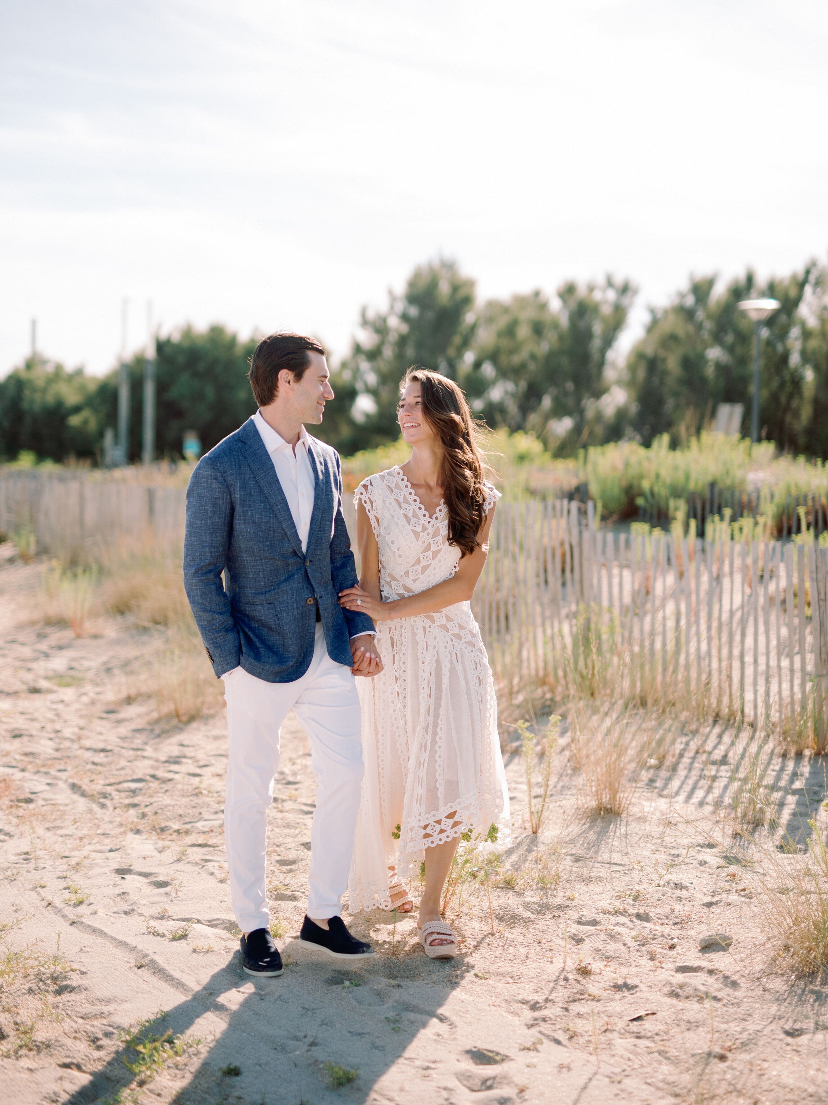 bride and groom engagement dress Sky Blue Rustic Wedding Dress Beach Wedding Gown with Split WD289 US14 / Sky Blue