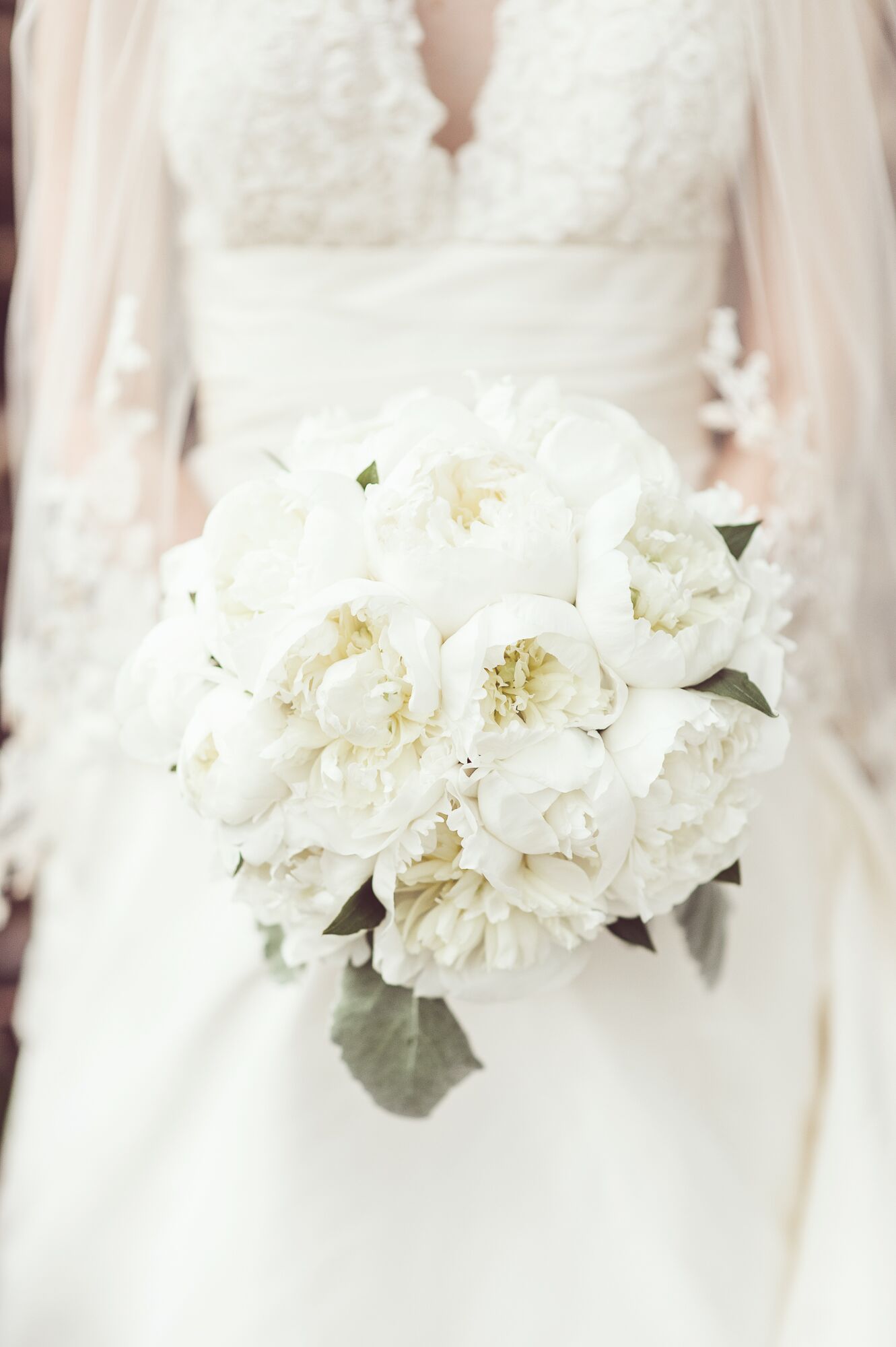 White Bouquet with Peonies