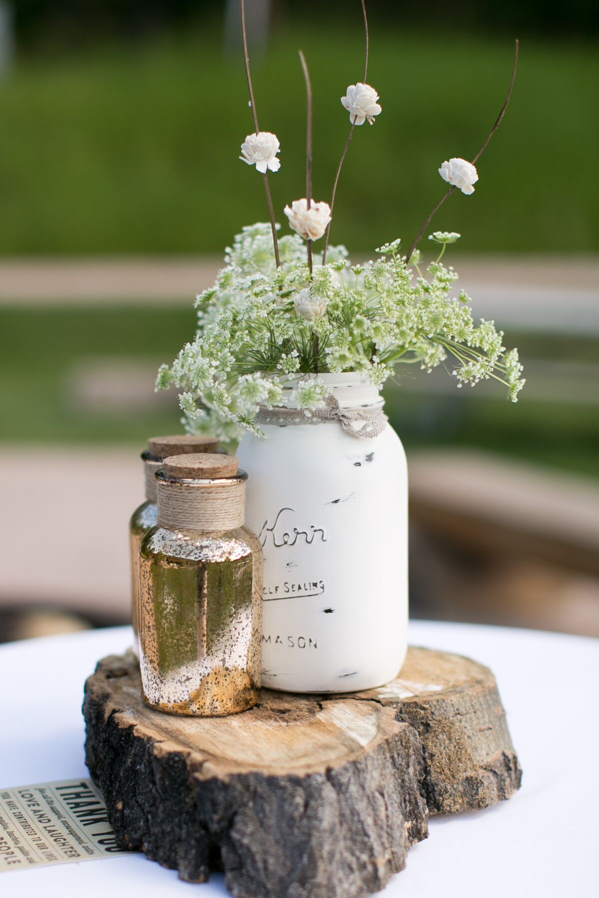 Painted Mason Jar Centerpiece