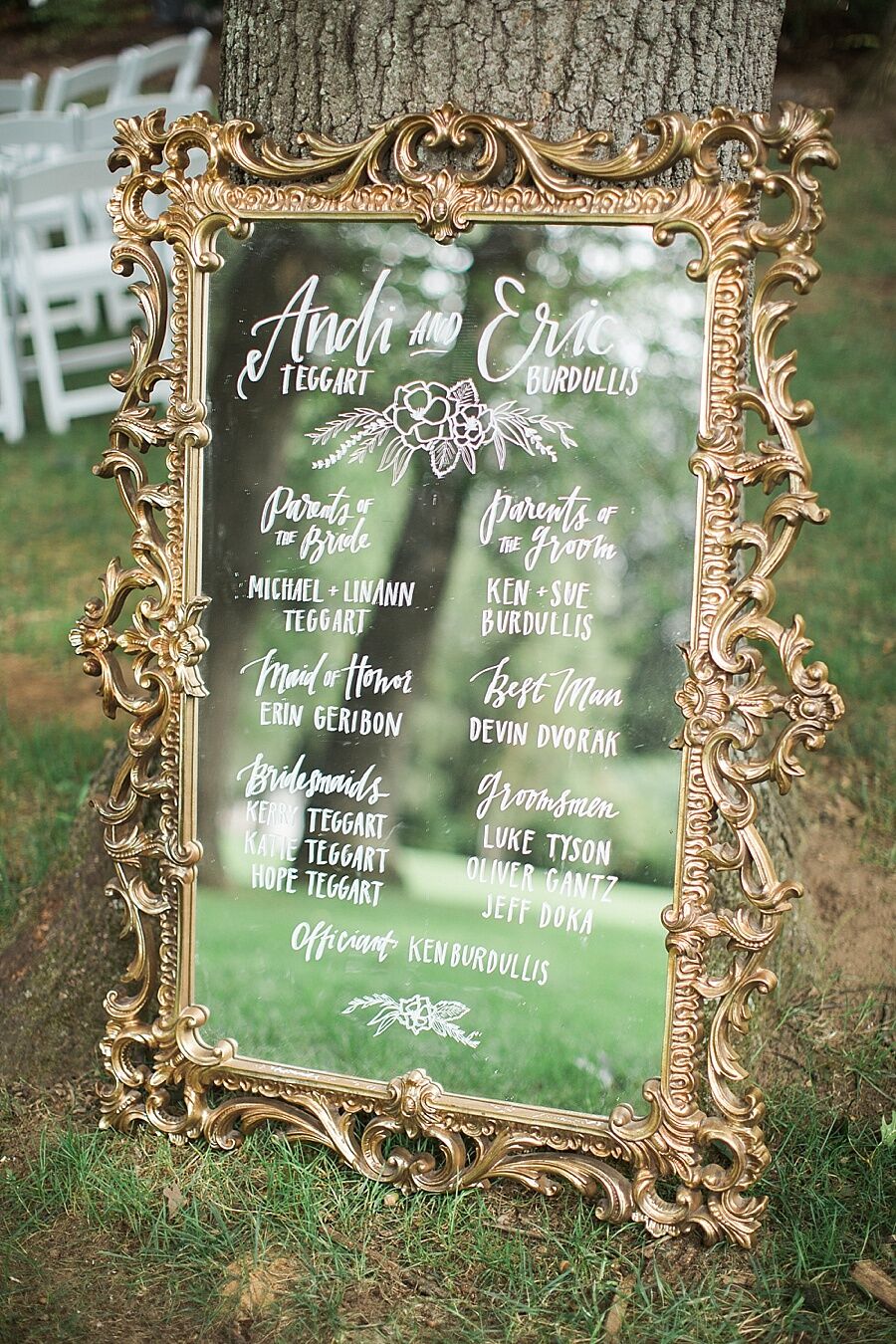 Gold-Framed Welcome Mirror