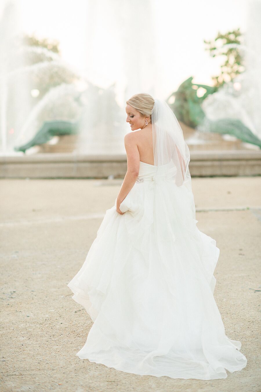 ball gown wedding dress with cathedral veil