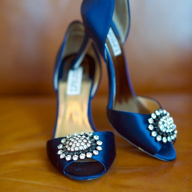 Navy Badgley Mischka Wedding Shoes