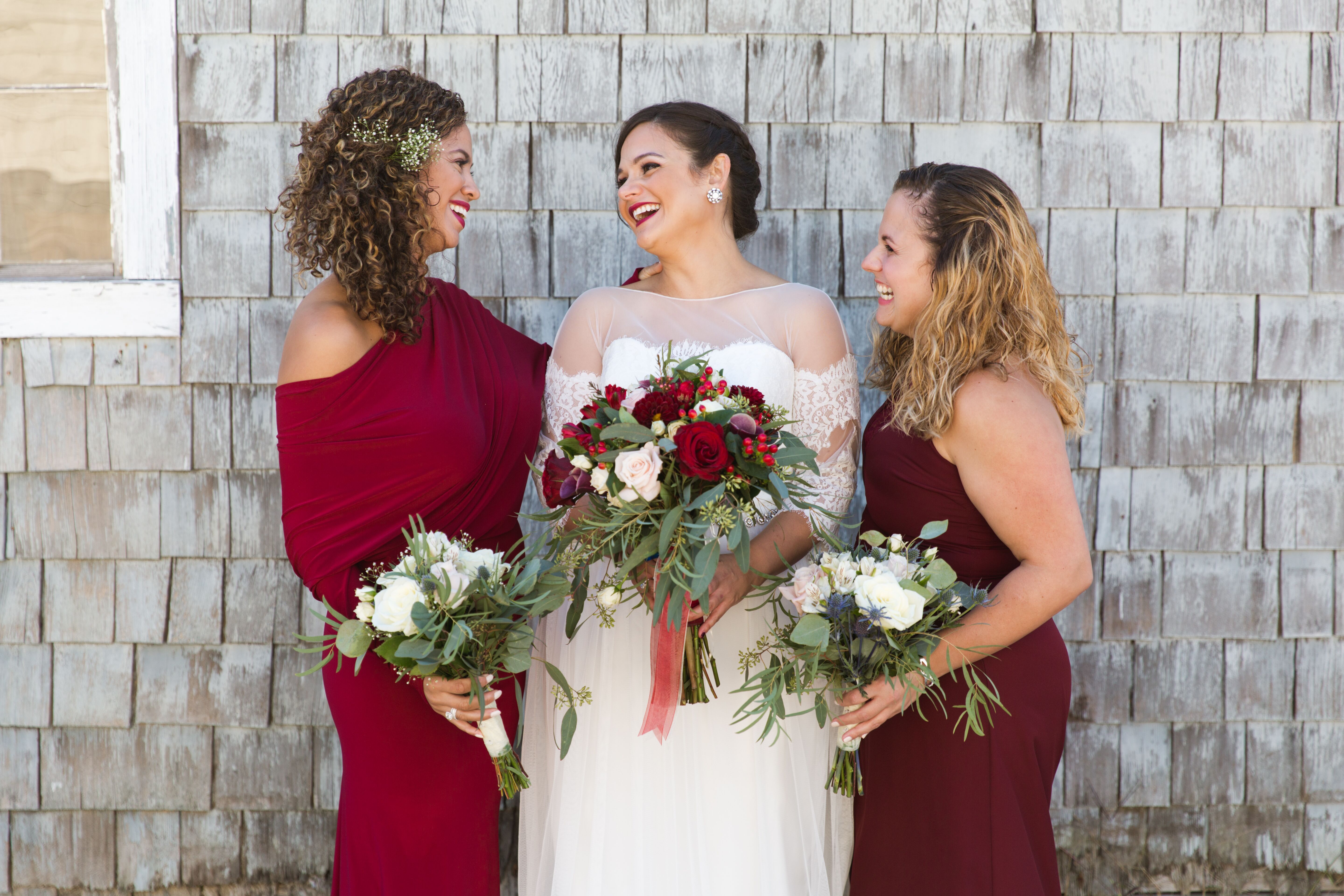Mismatched Red Bridesmaid Dresses