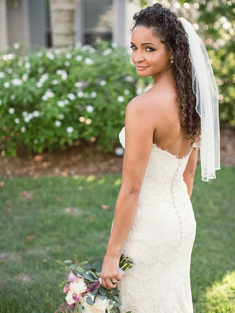 Long Curly Wedding Hairstyles With Veil