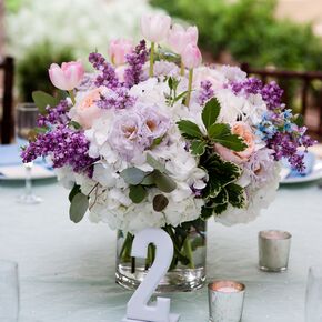 Pastel Purple, Blue and White Bridal Bouquet