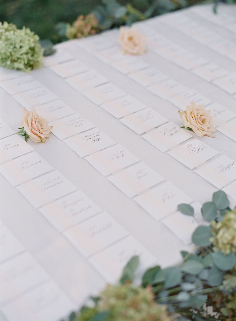 Romantic formal escort cards