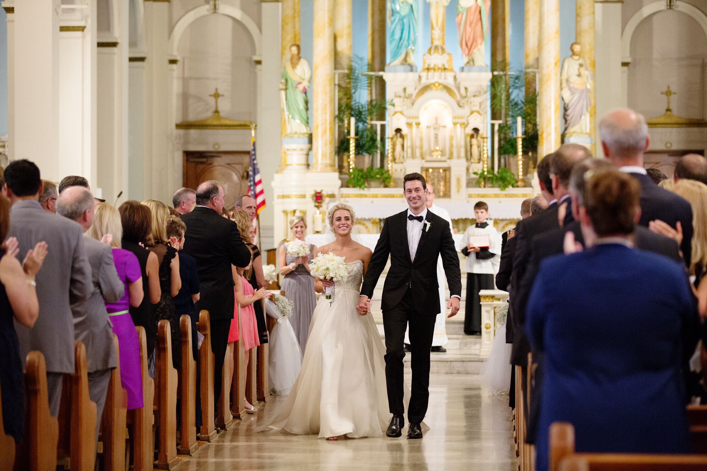 Abigail and Grant Recessional at Our Lady of Sorrows