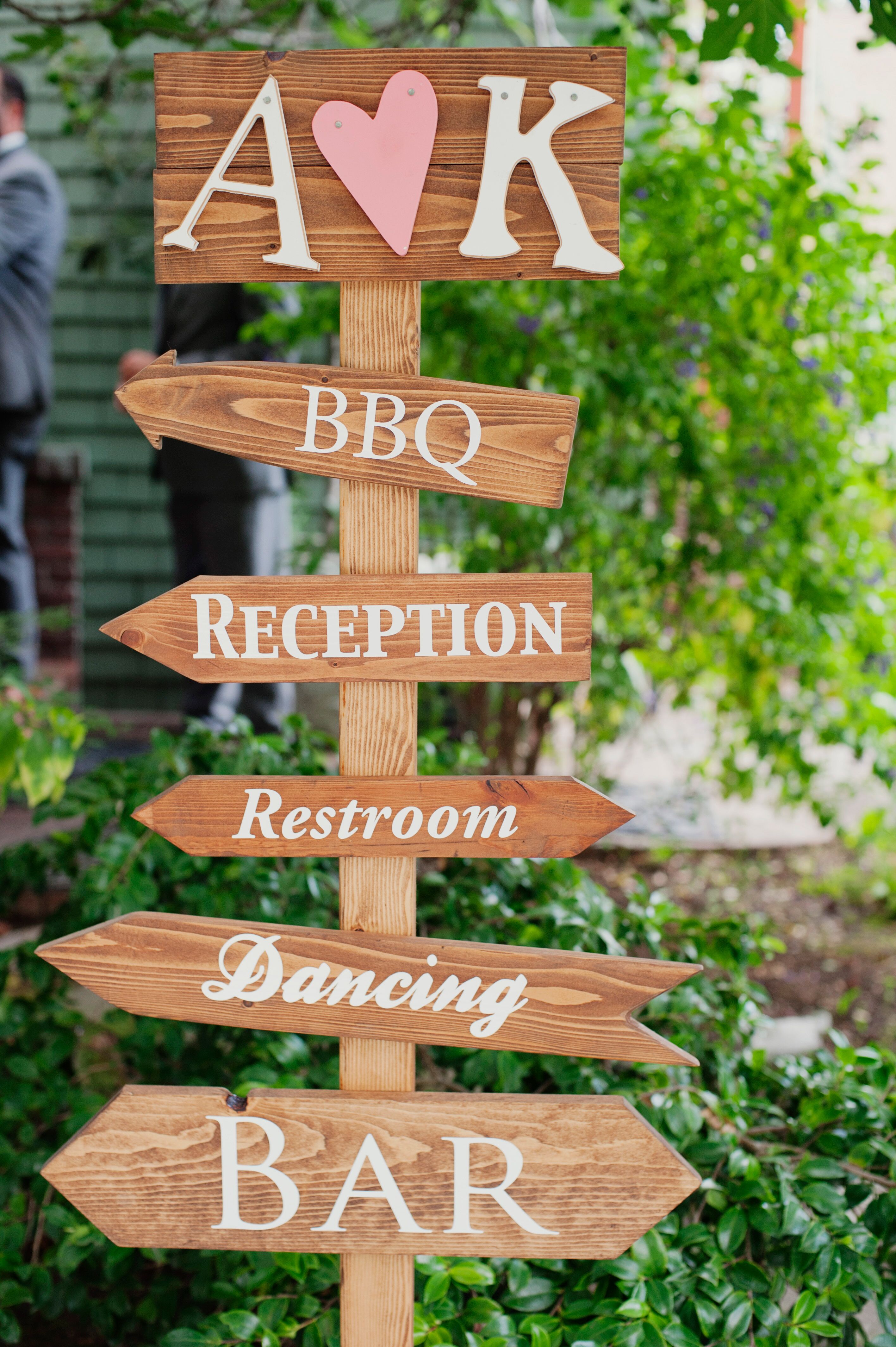 Tall Wooden Wedding Sign