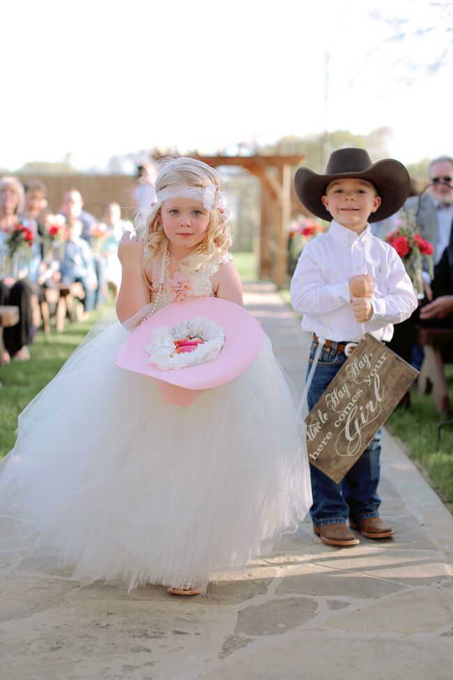 Cowboy Hat Flower Girl Basket