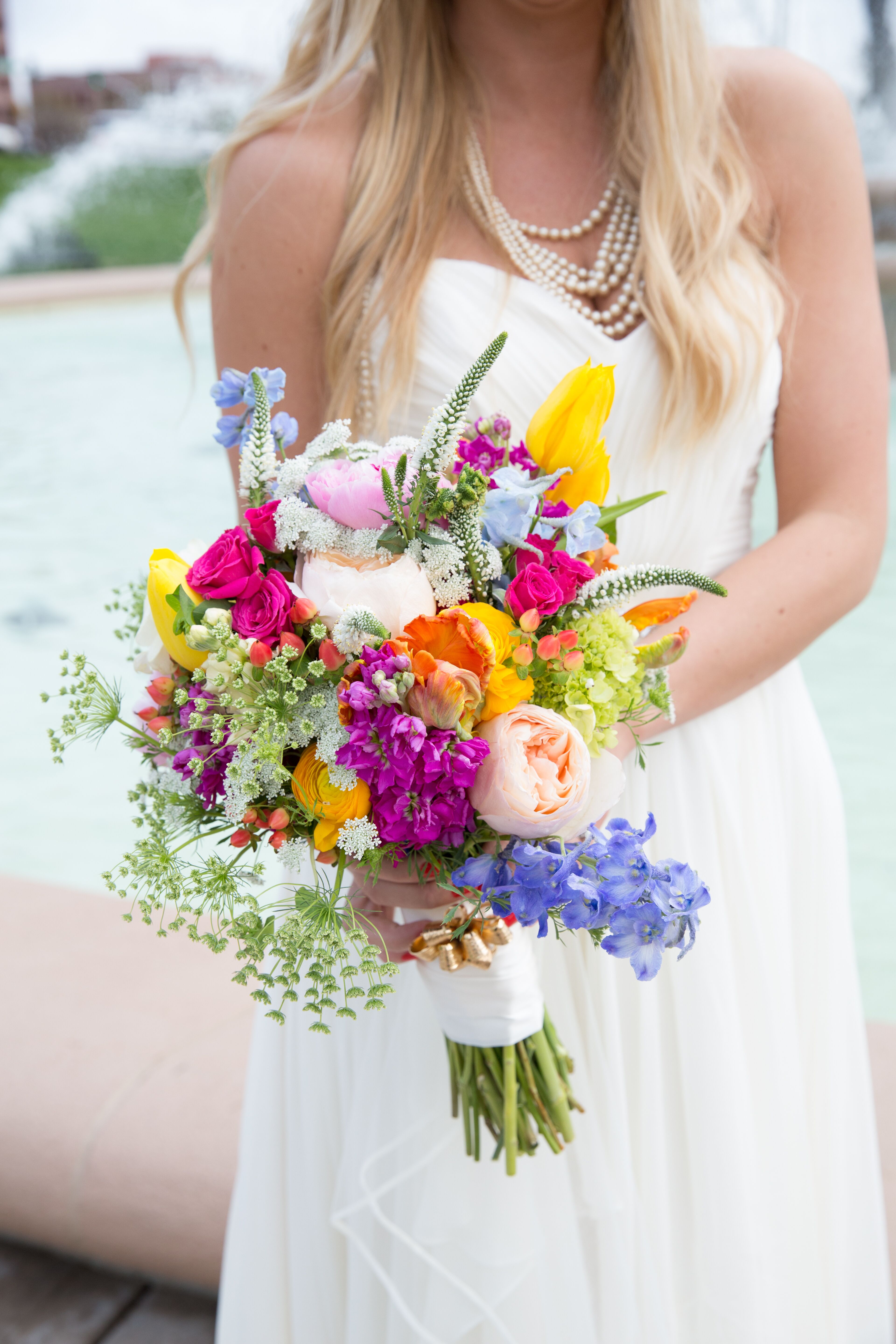 A Spring Wildflower Bridal Bouquet