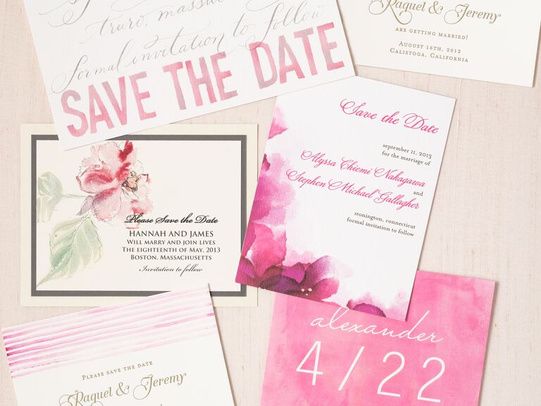 Pink and white save-the-date design ideas