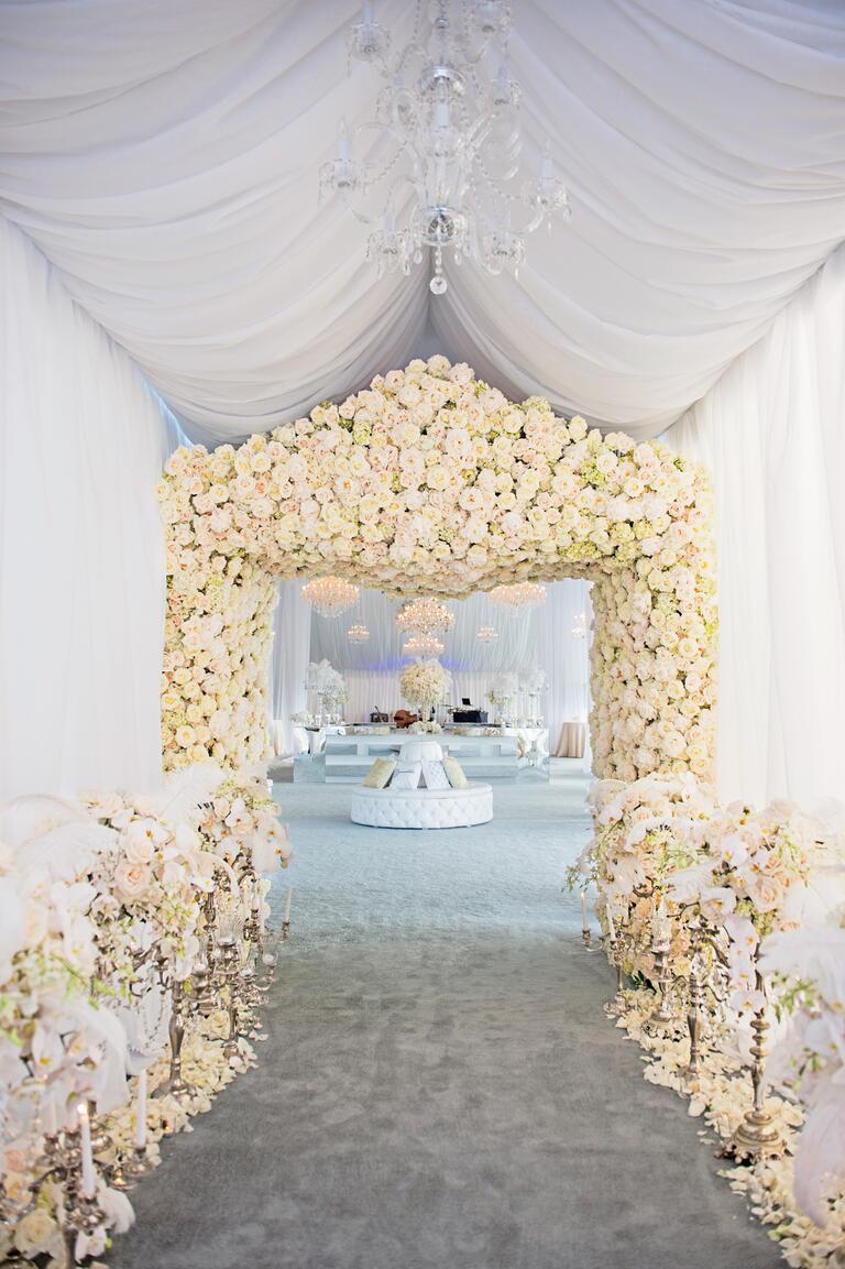 White rose reception entrance
