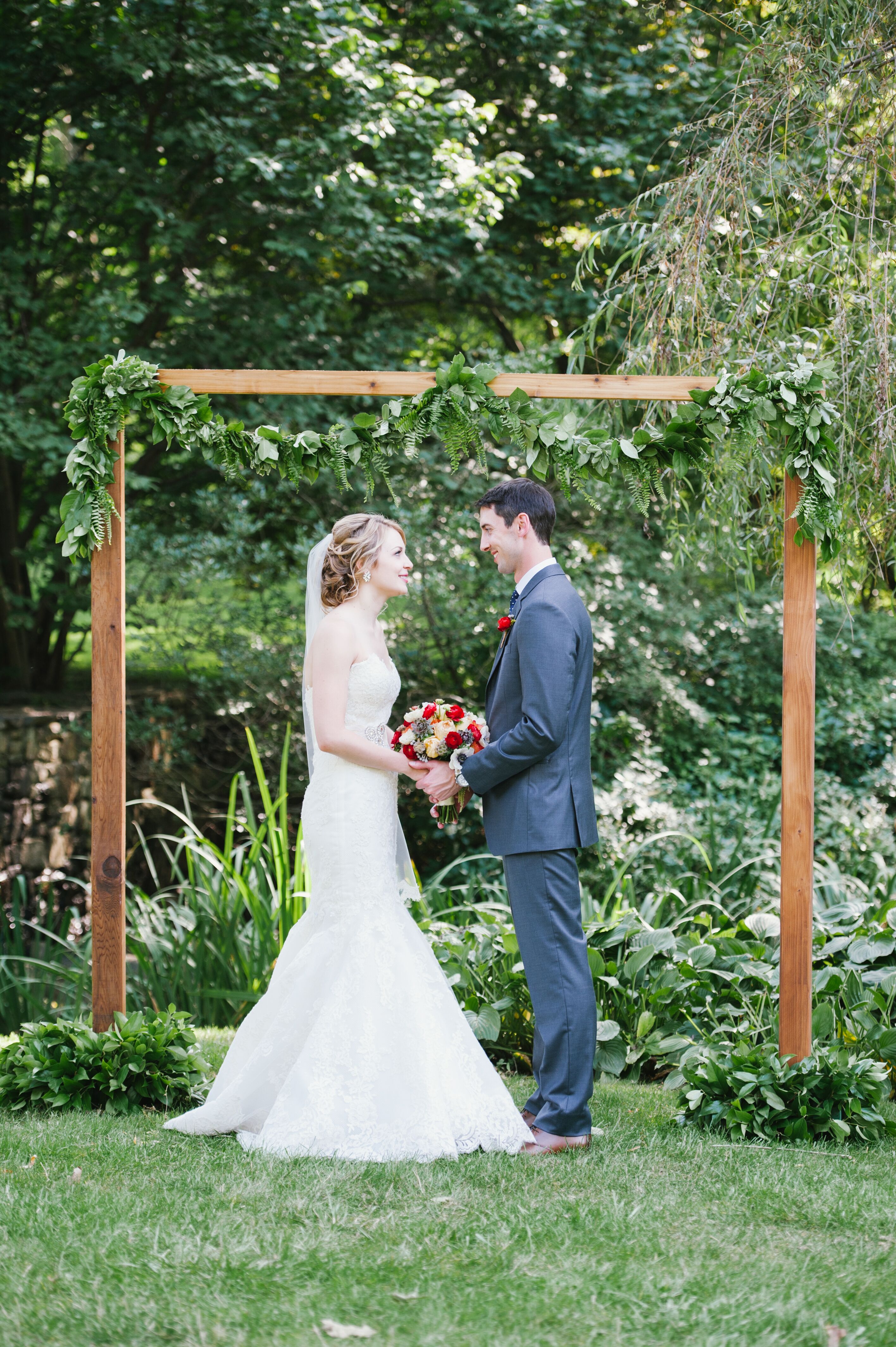 Bride and Groom At Outdoor Altar