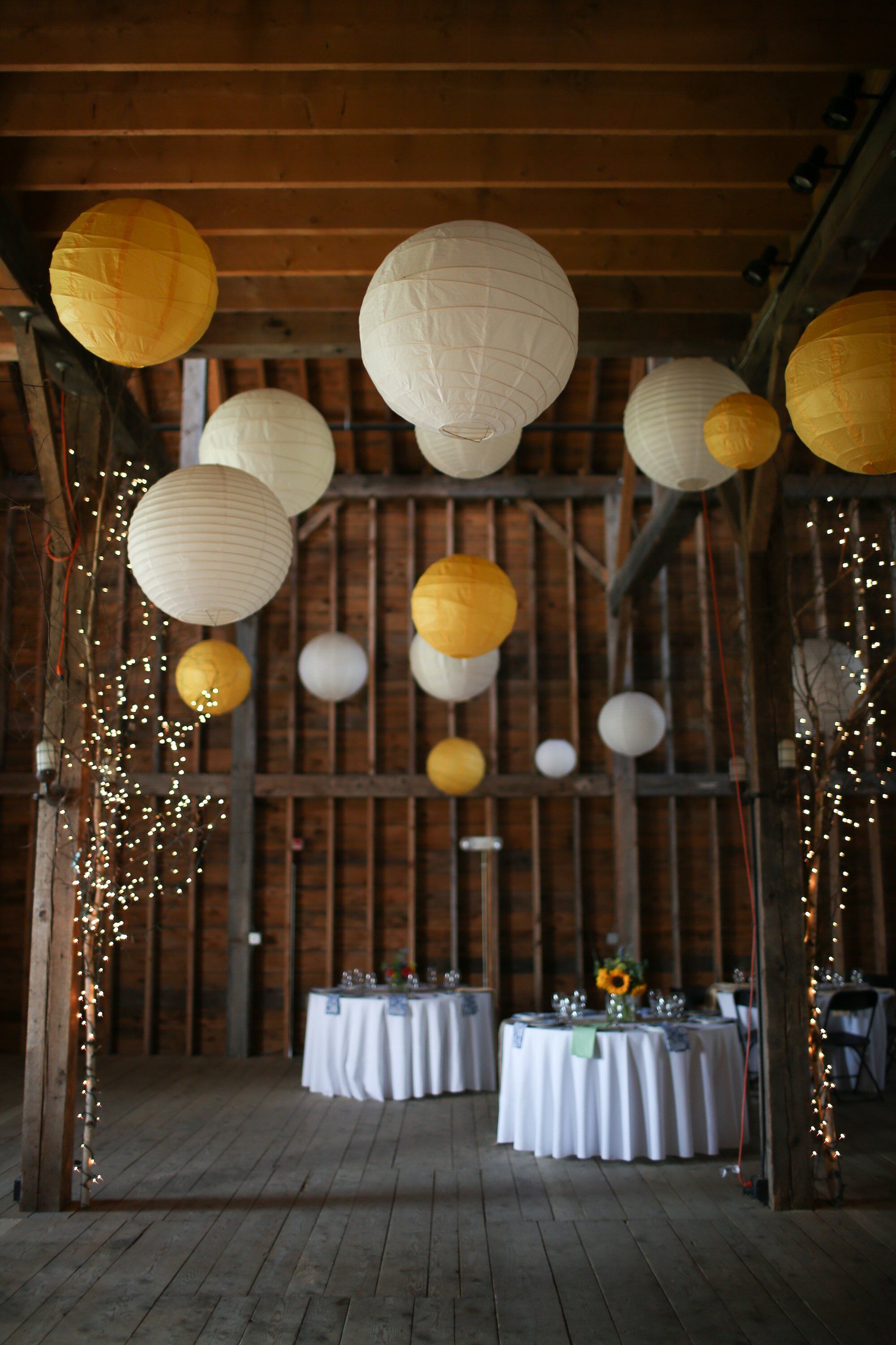 yellow paper lanterns