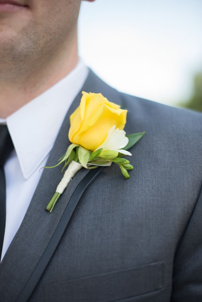 yellow rose boutonniere