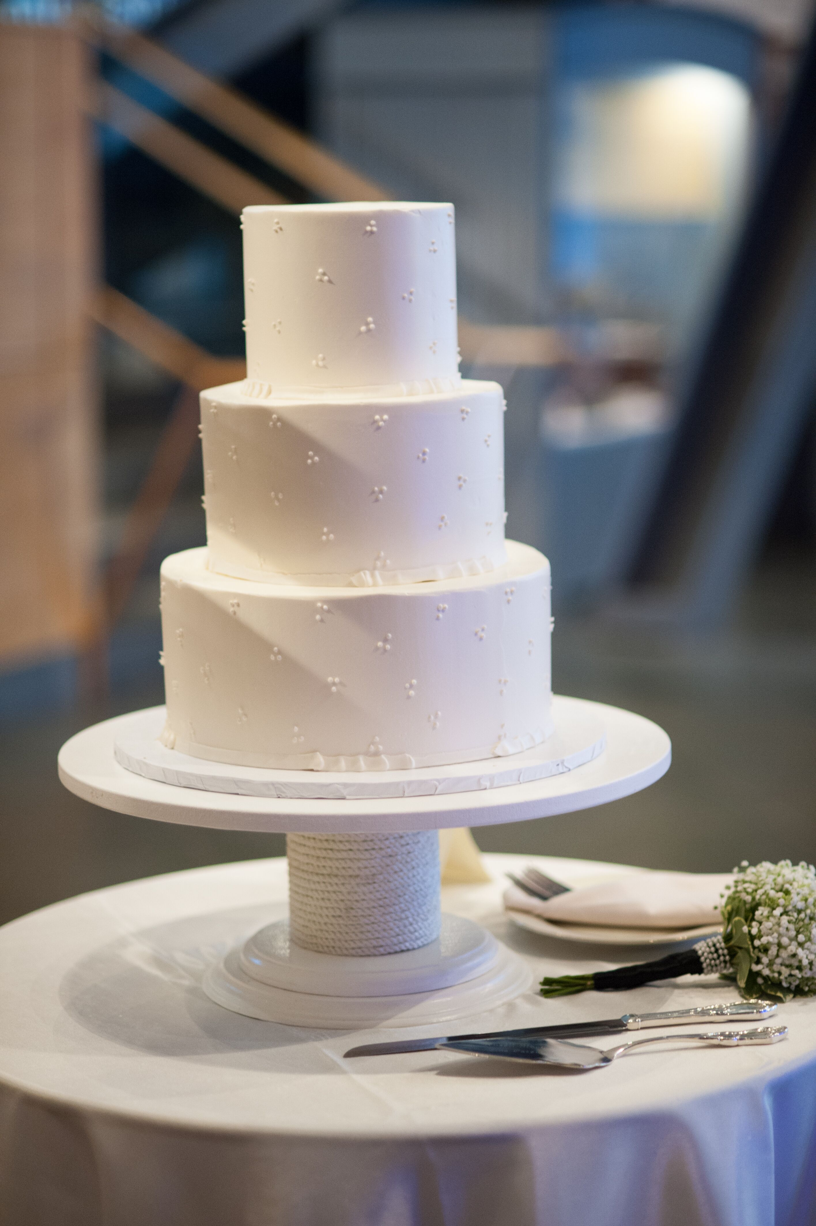 Three-Tier, Simple White Wedding Cake