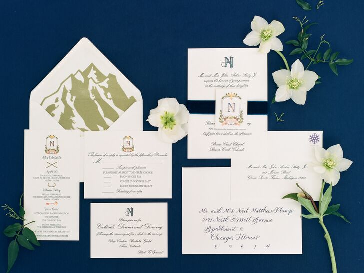 Elegant Mountain Wedding Invitations 1