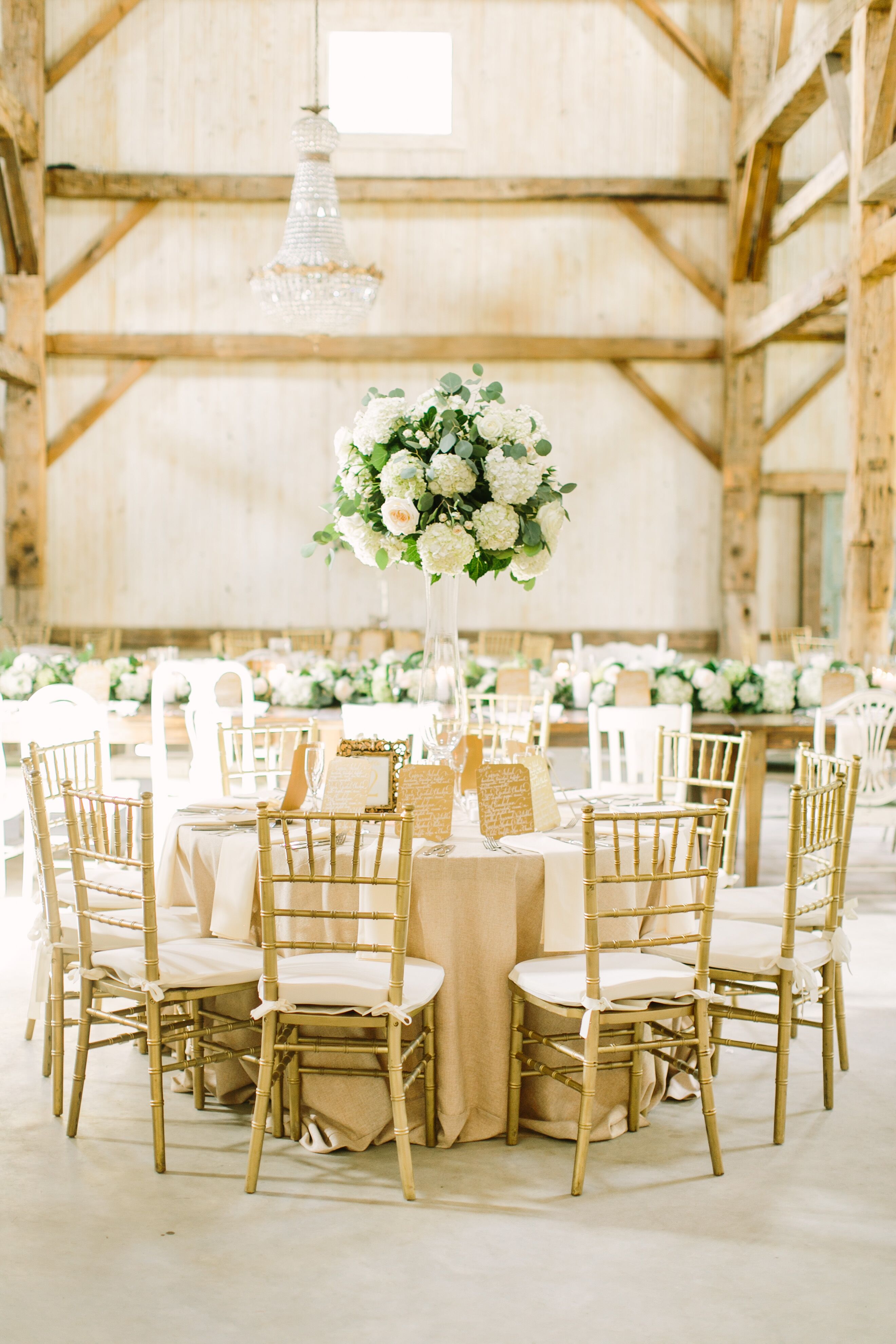 Romantic Gold Barn Reception