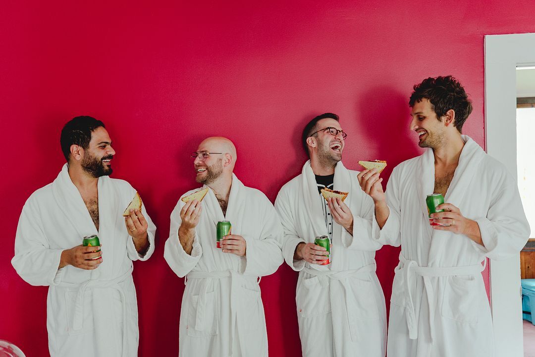 Groomsmen Chill Out in Robes