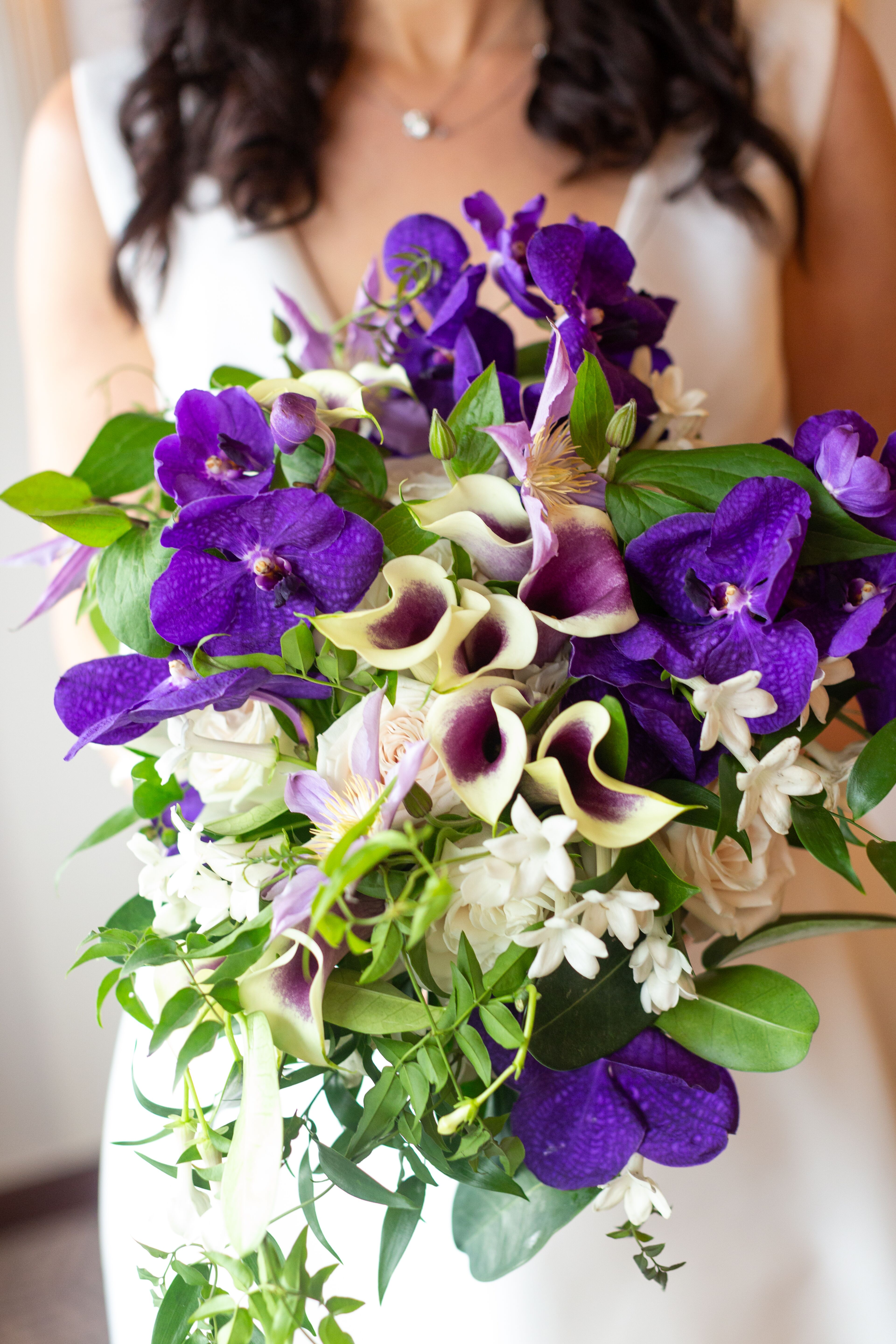 dark purple orchid bouquet