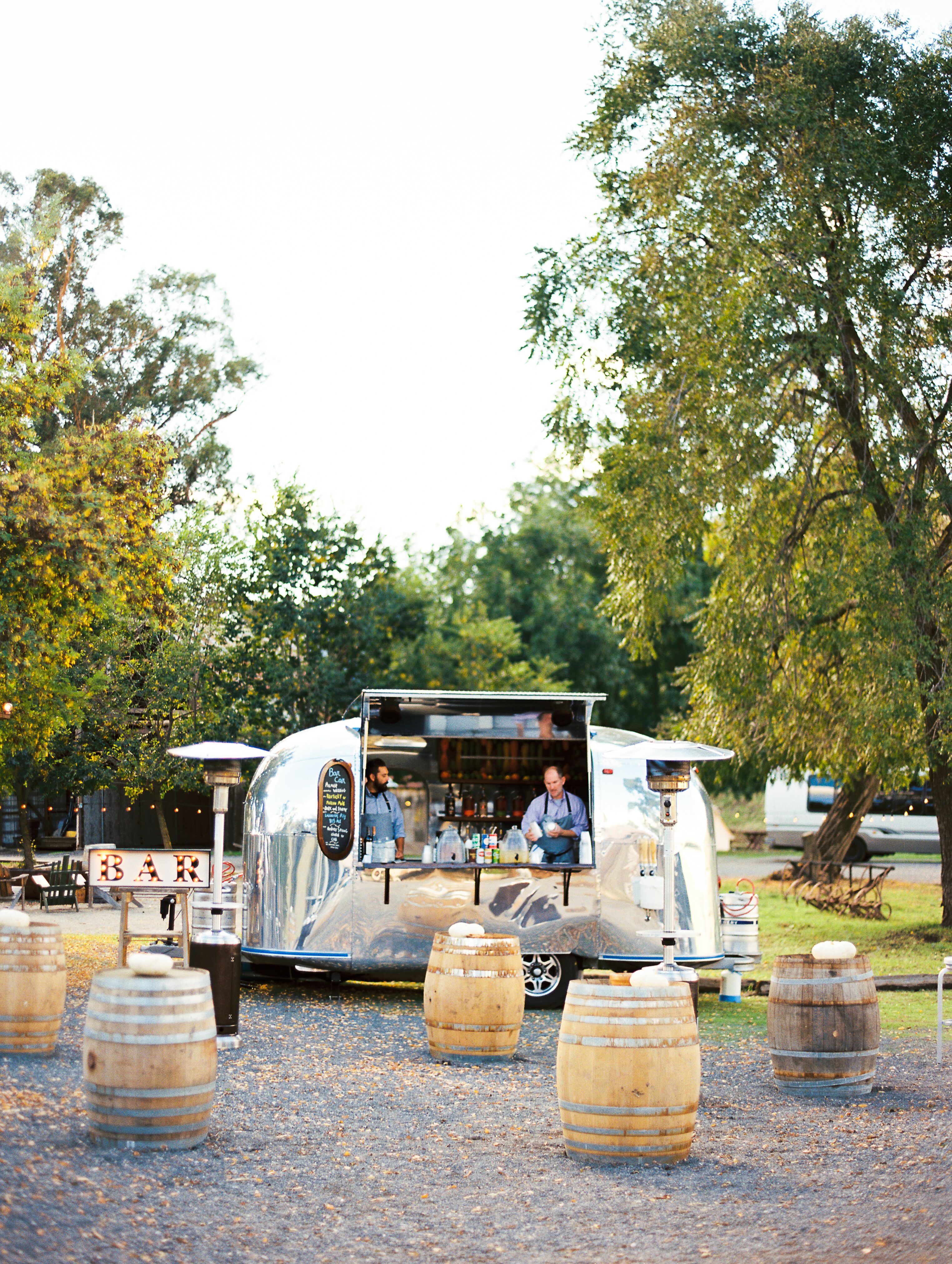 Rustic Airstream Bar Trailer at Ranch Wedding