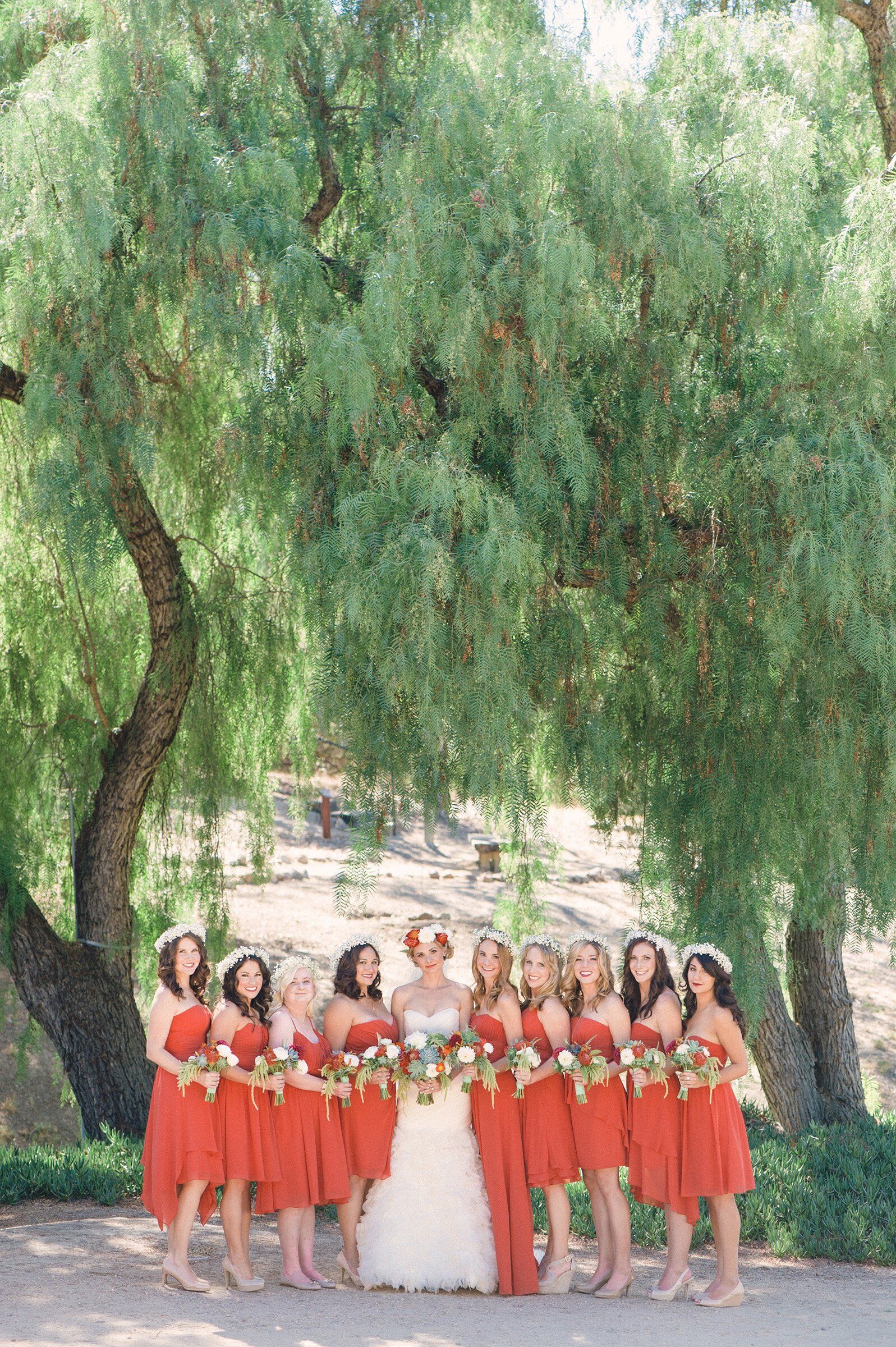 persimmon colored bridesmaid dresses Size:J4