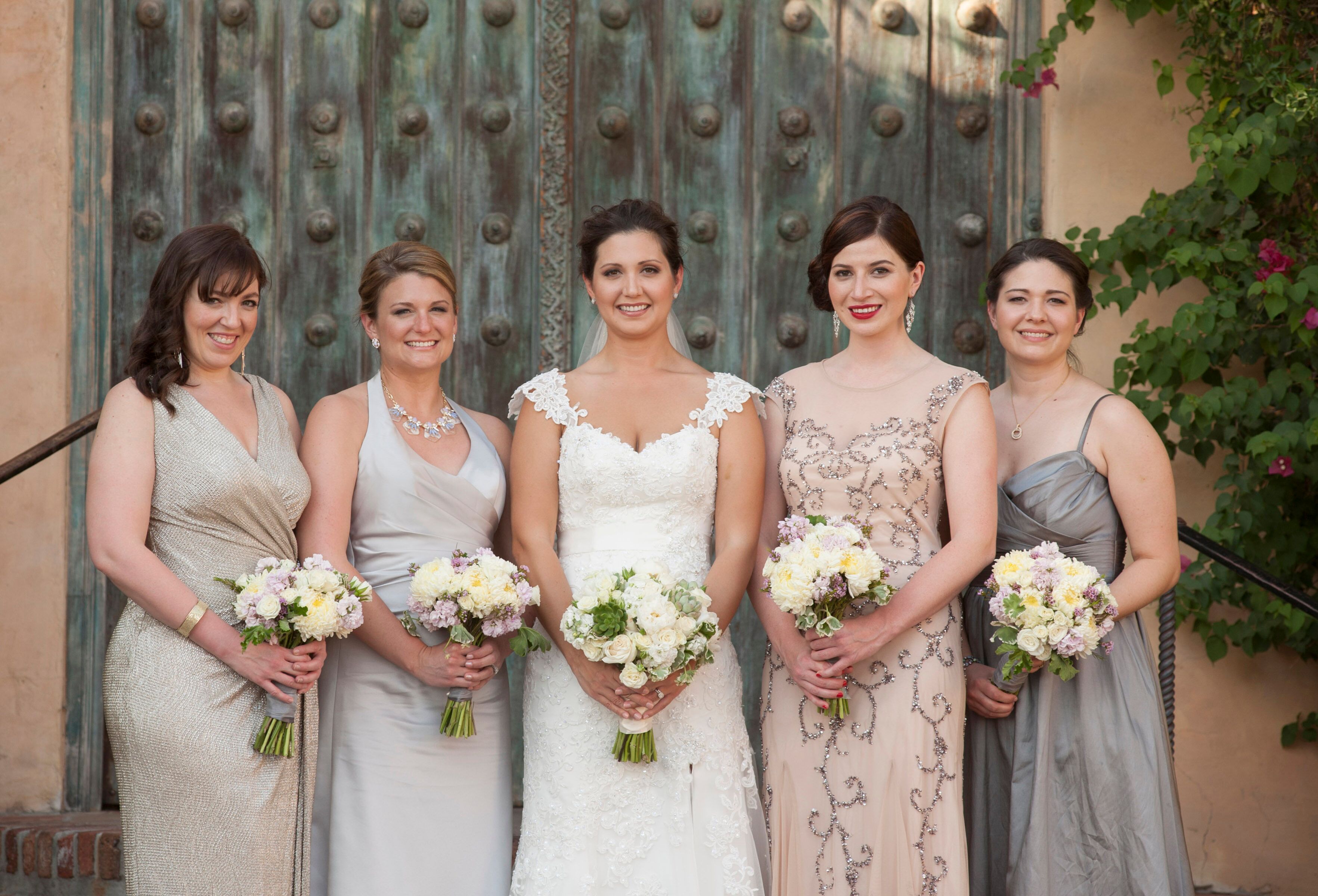 metallic bridesmaid dress