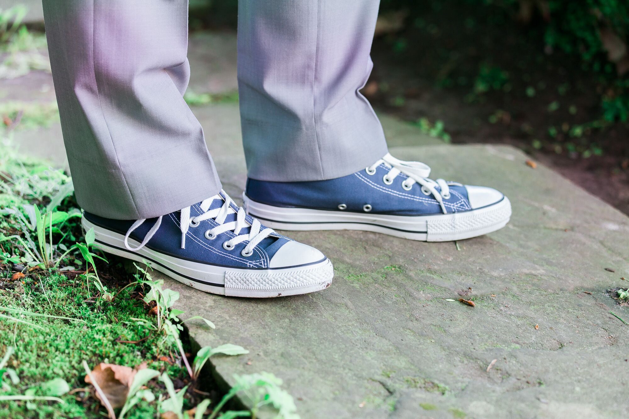Blue Converse Groom's Shoes