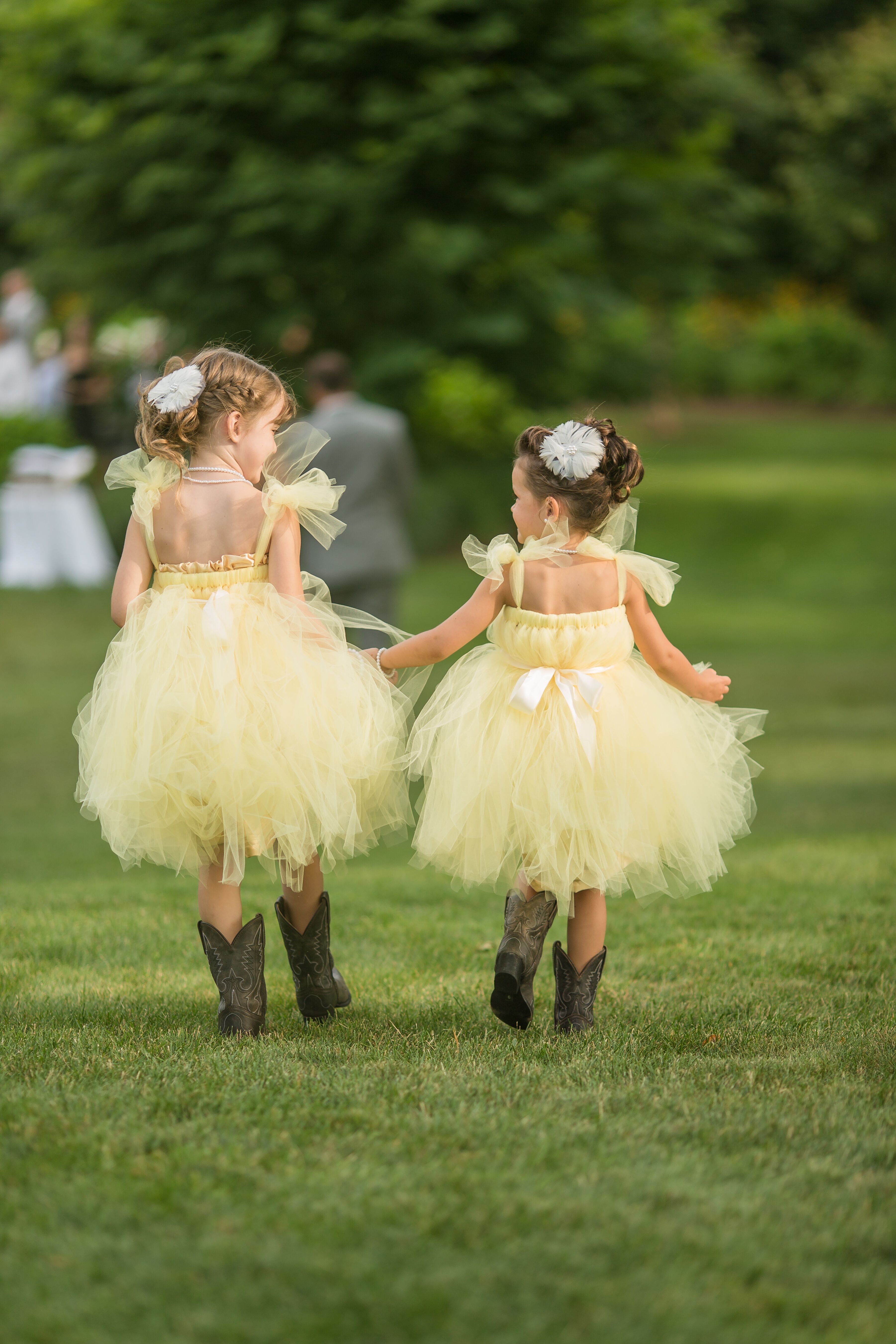 Yellow flower store girl dress