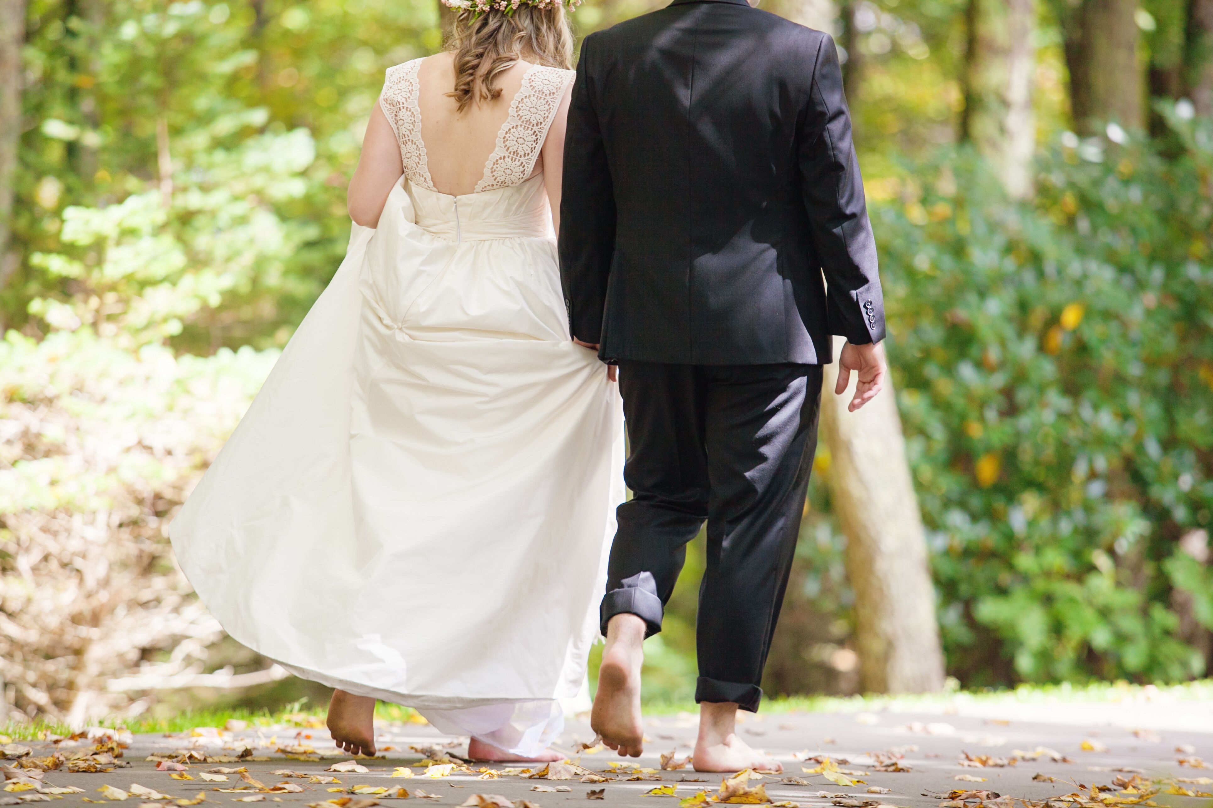 Barefoot Bride and Groom