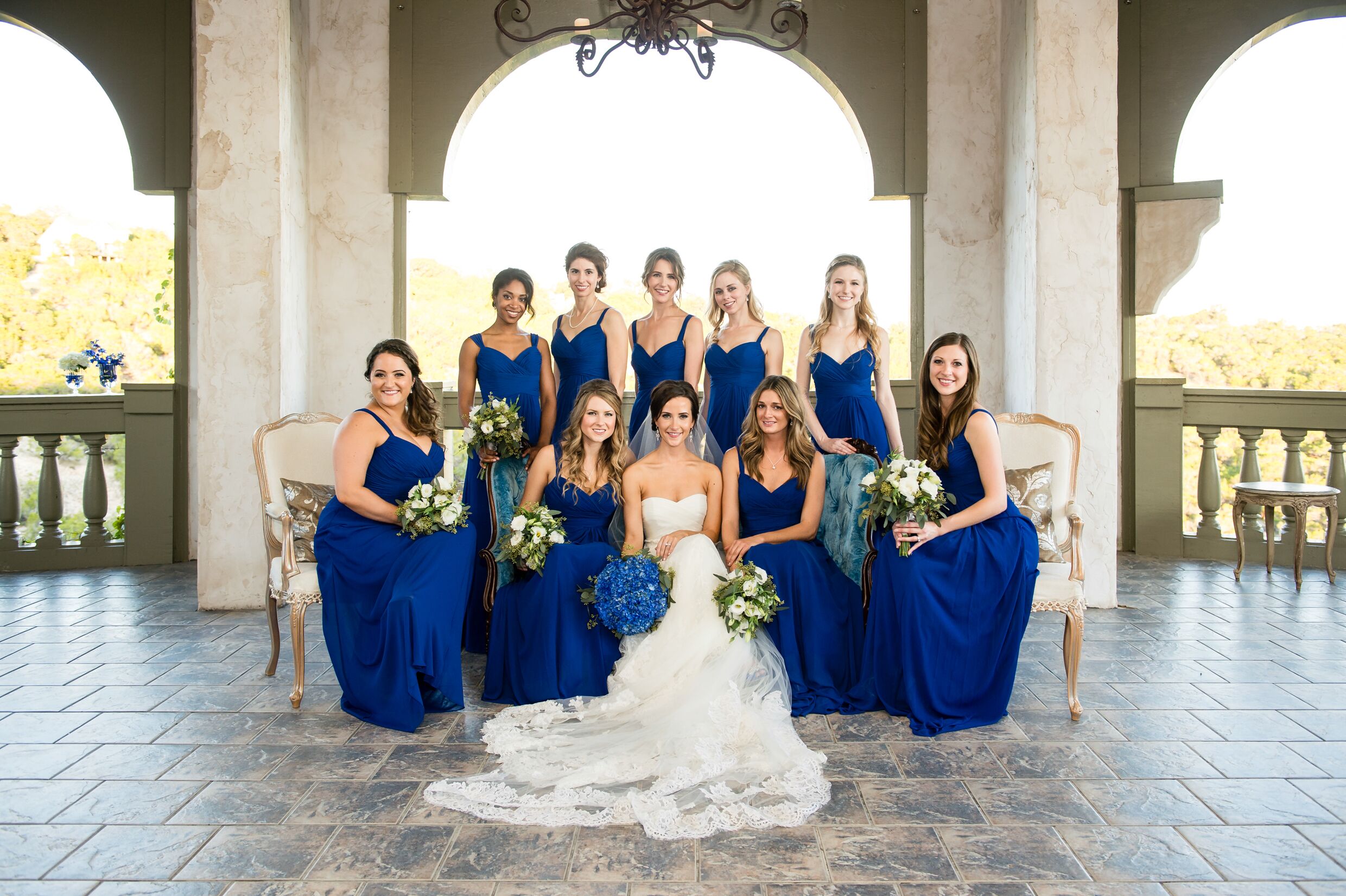 Floor Length Cobalt Blue Bridesmaid Dresses