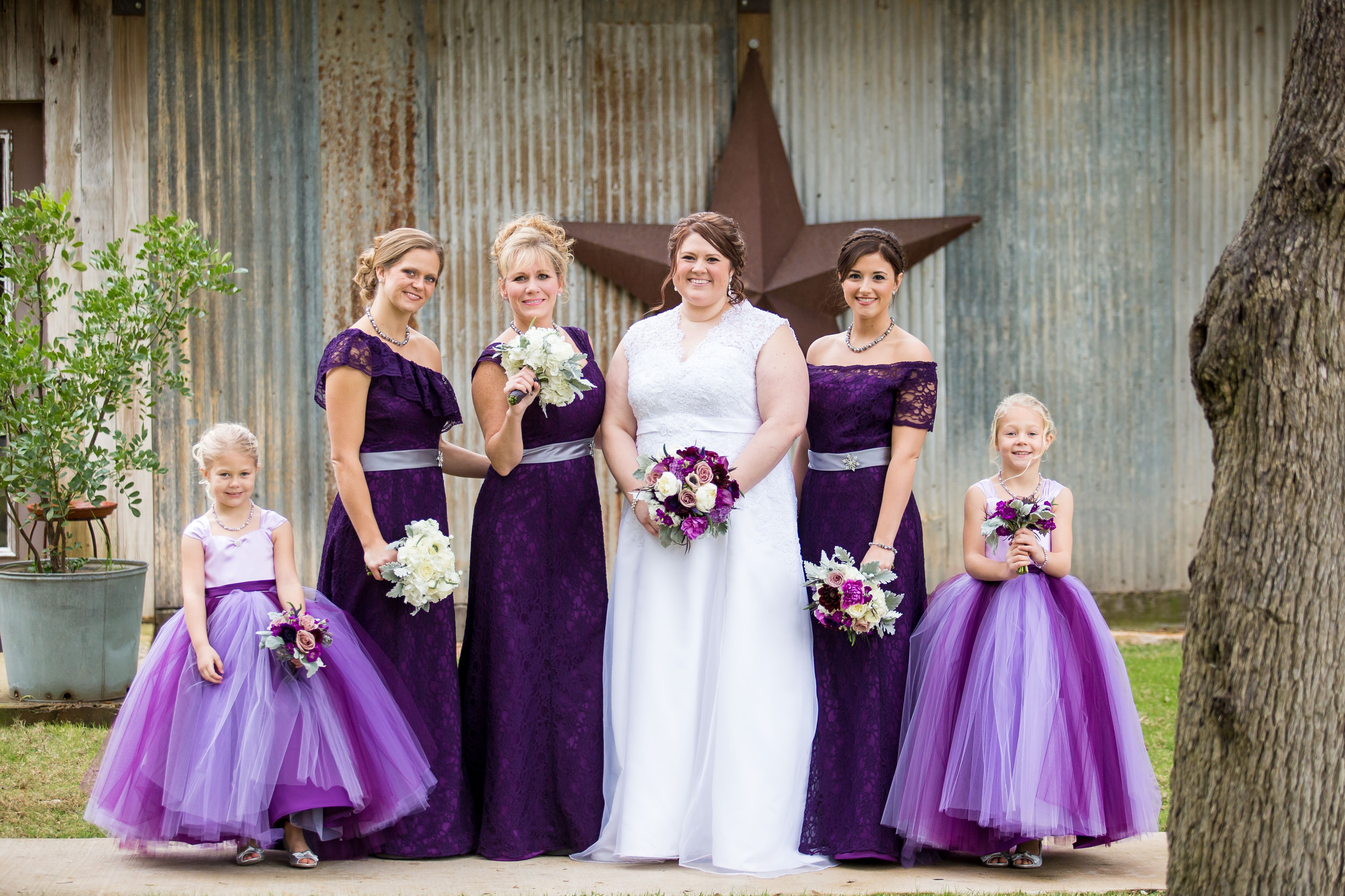 Lavender and Silver Wedding Dresses