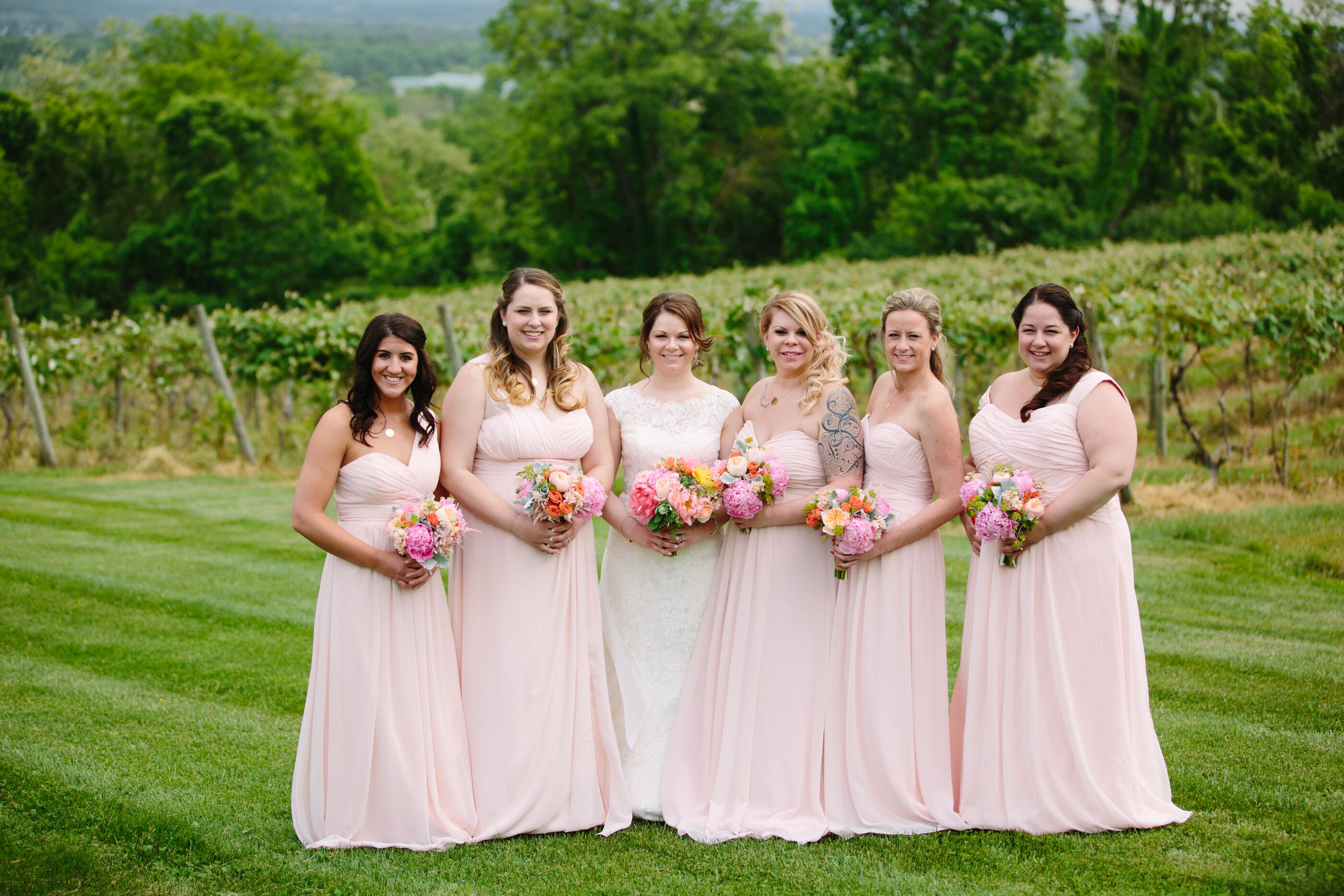 Petal pink store bridesmaid dresses