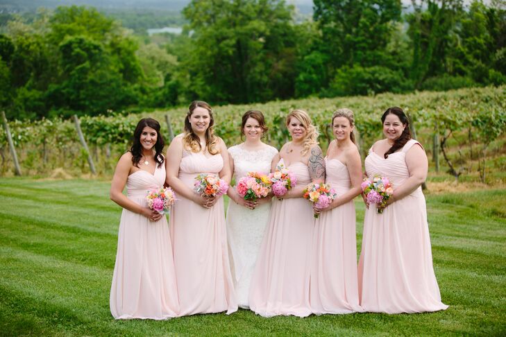  Petal  Pink  Bill  Levkoff  Bridesmaid  Dresses 