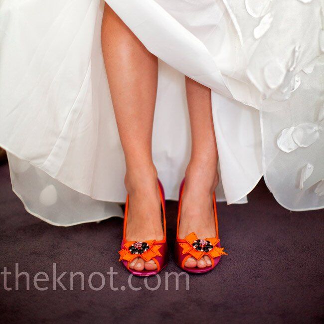 Orange wedding shoes for bride best sale