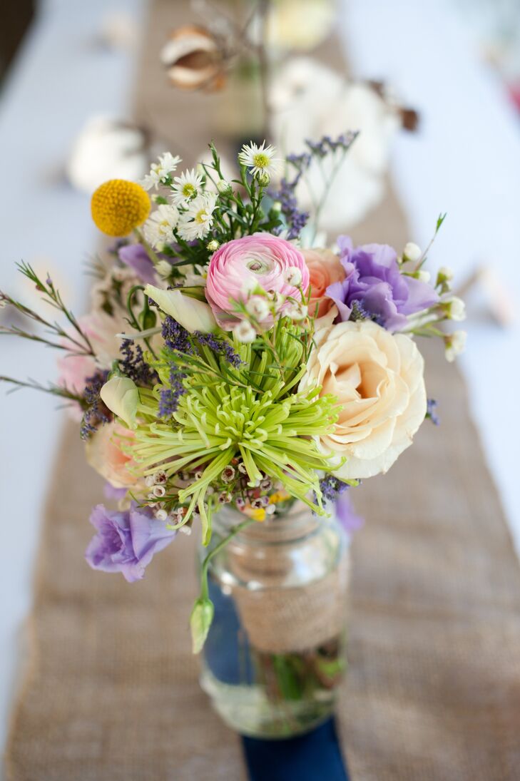 Mixed Pastel Flower Centerpieces