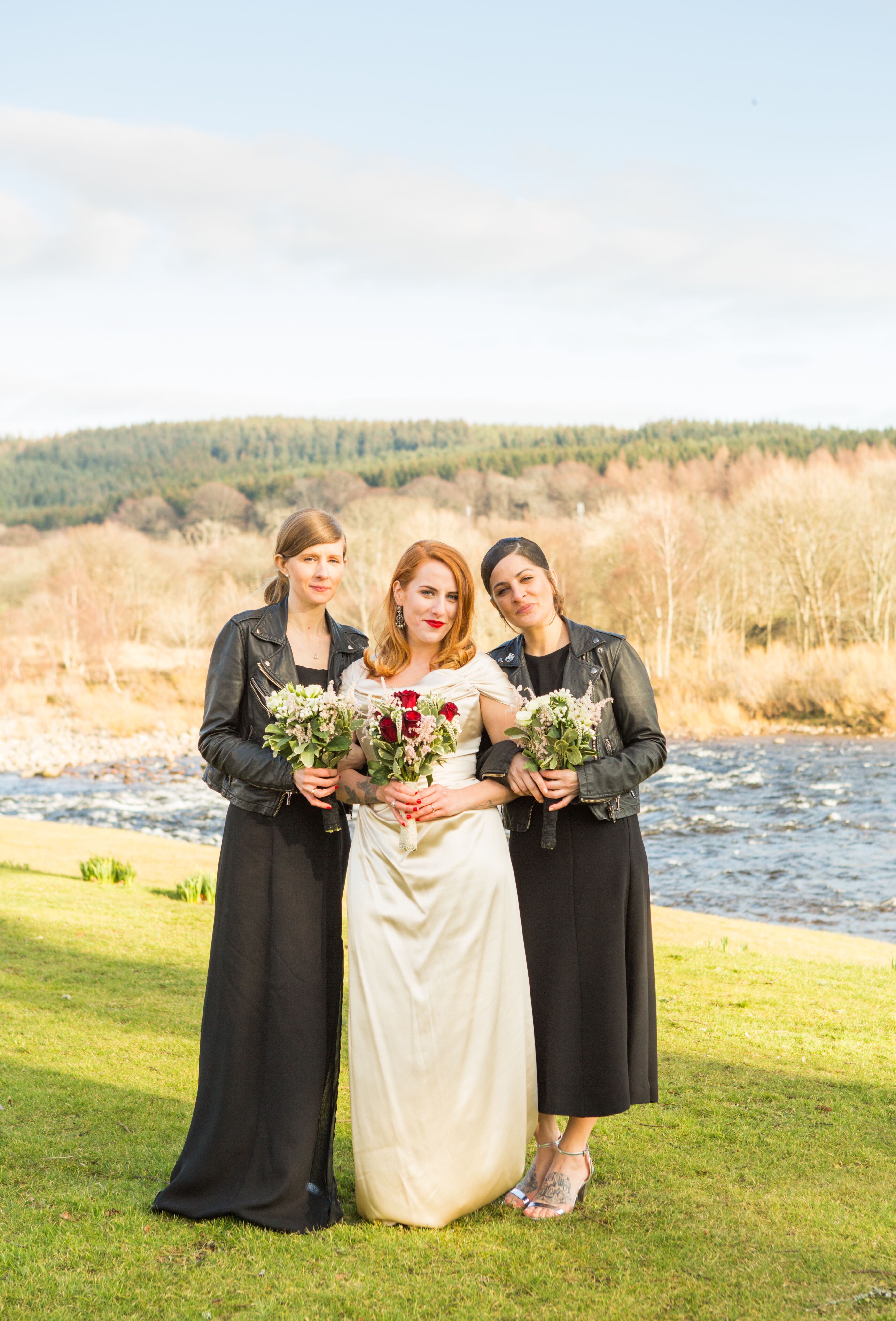 Black dress with store jacket for wedding