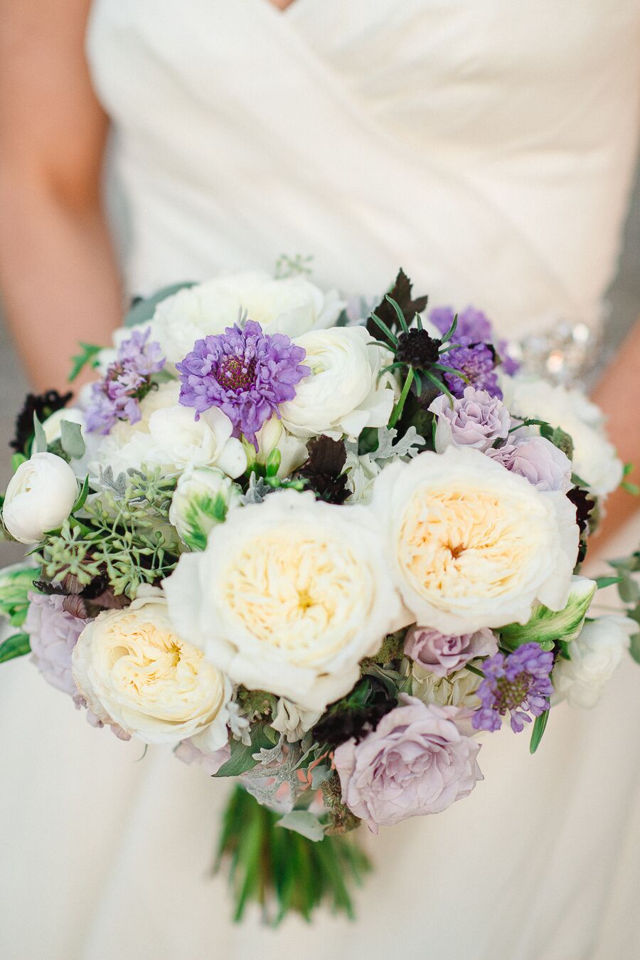 White and Purple Bouquet with Peonies